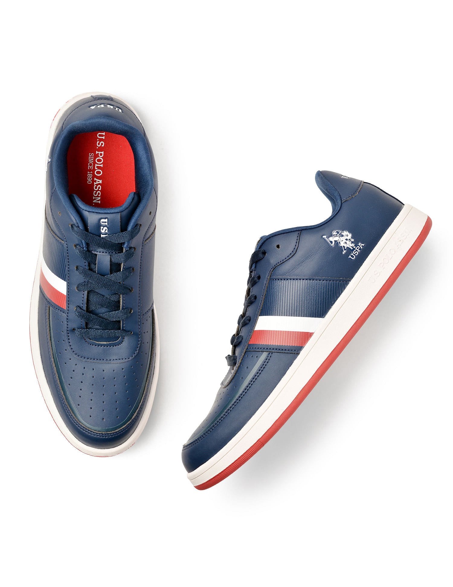 Men Gael Navy Retro Court Sneakers Navy - U.S. Polo Assn. India | Large