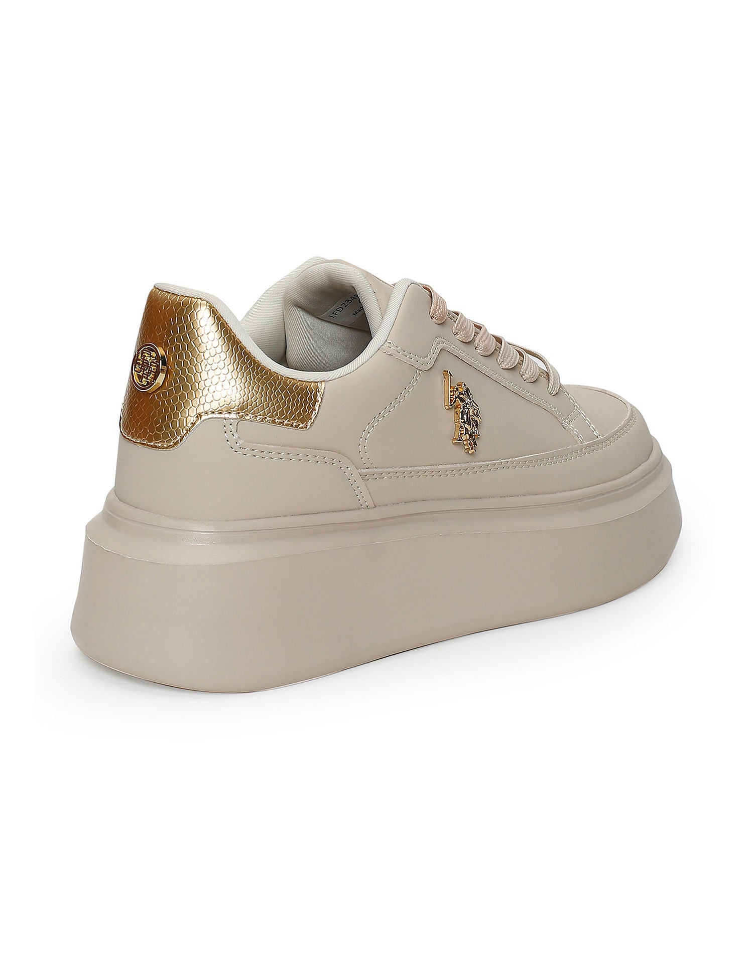 Women Round Toe Solid Eleanaor Sneakers Beige - U.S. POLO ASSN. | Large