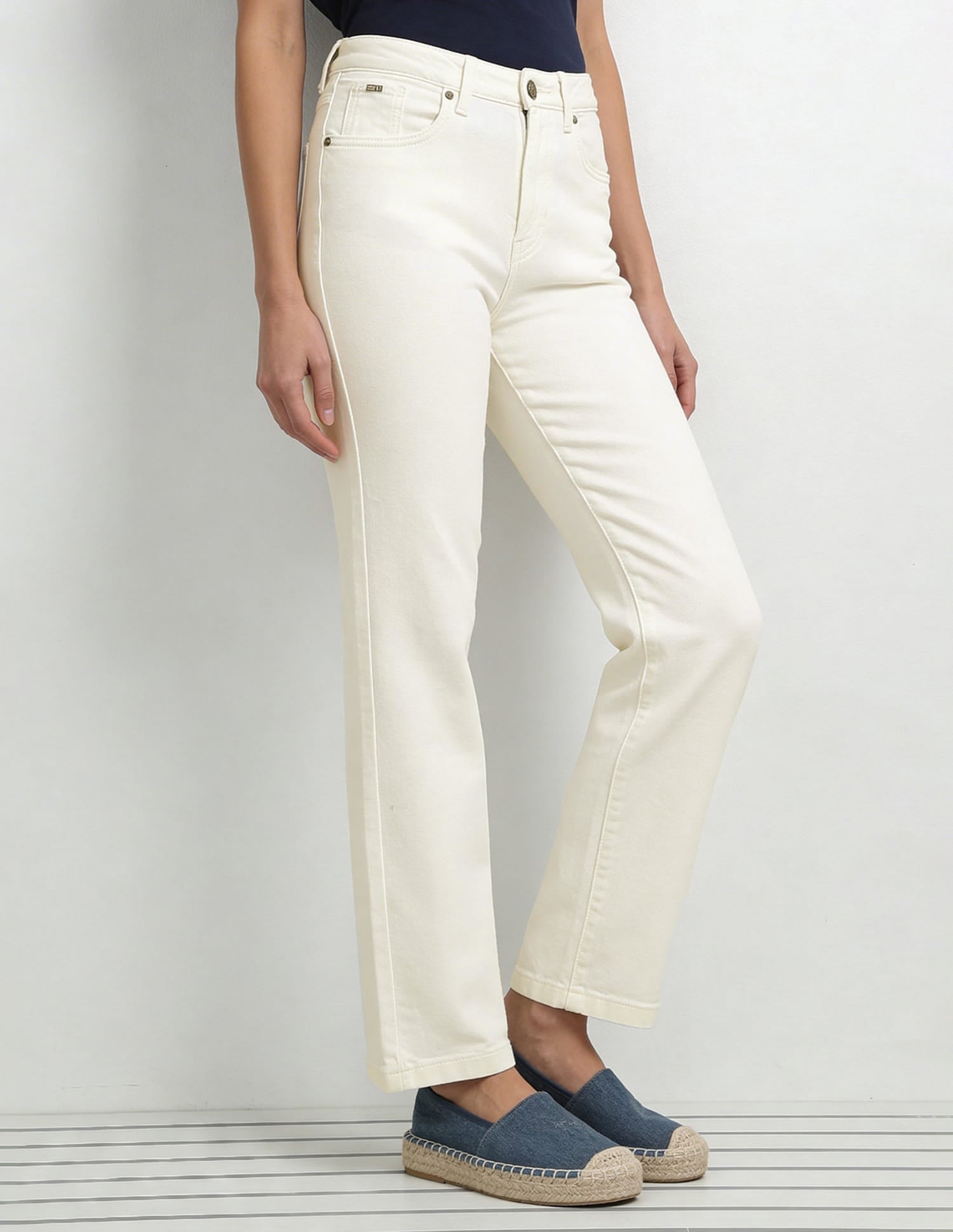 High Rise Straight Fit Jeans White - U.S. Polo Assn. India | Large