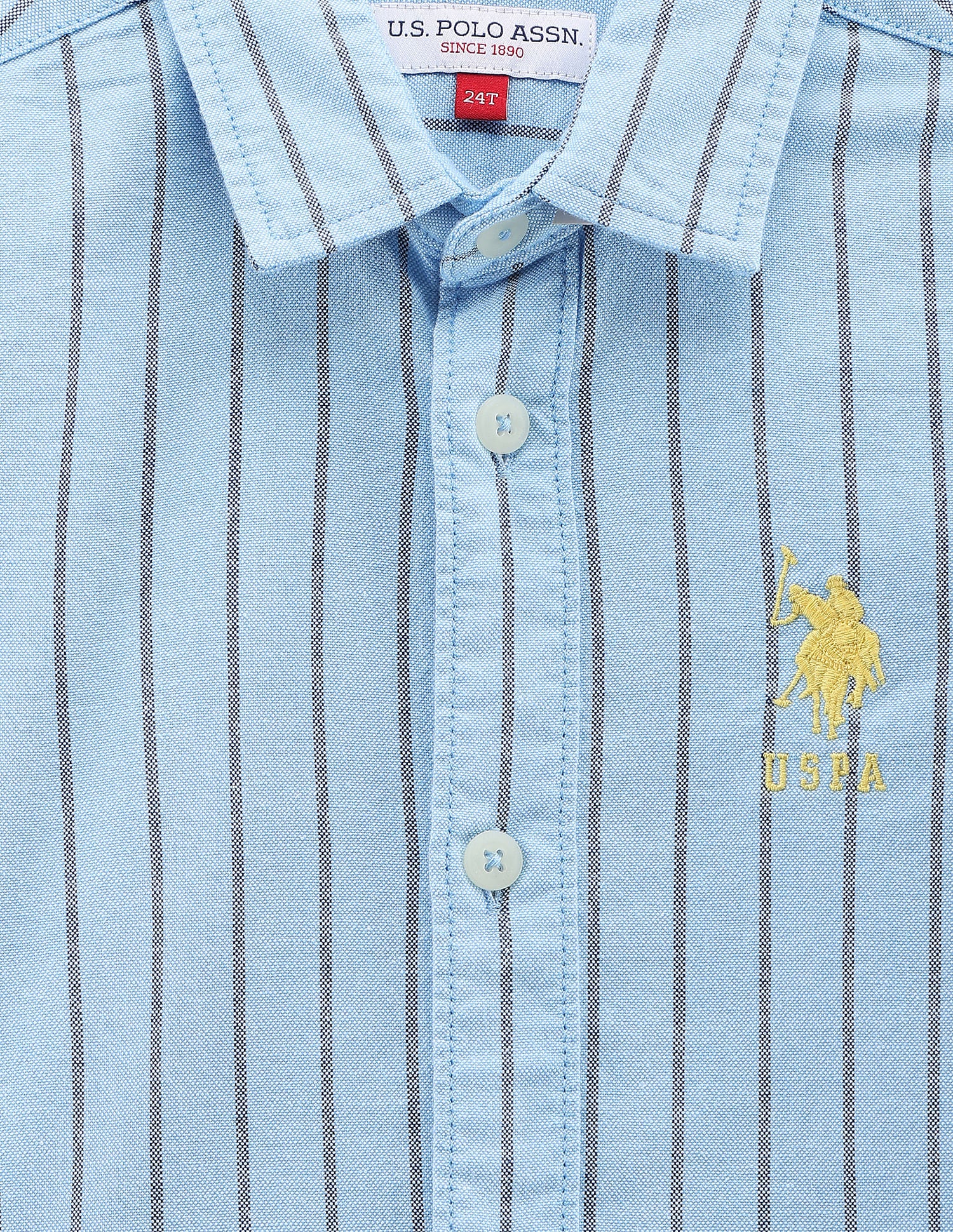 Vertical Stripe Oxford Shirt Blue - U.S. POLO ASSN. | Large