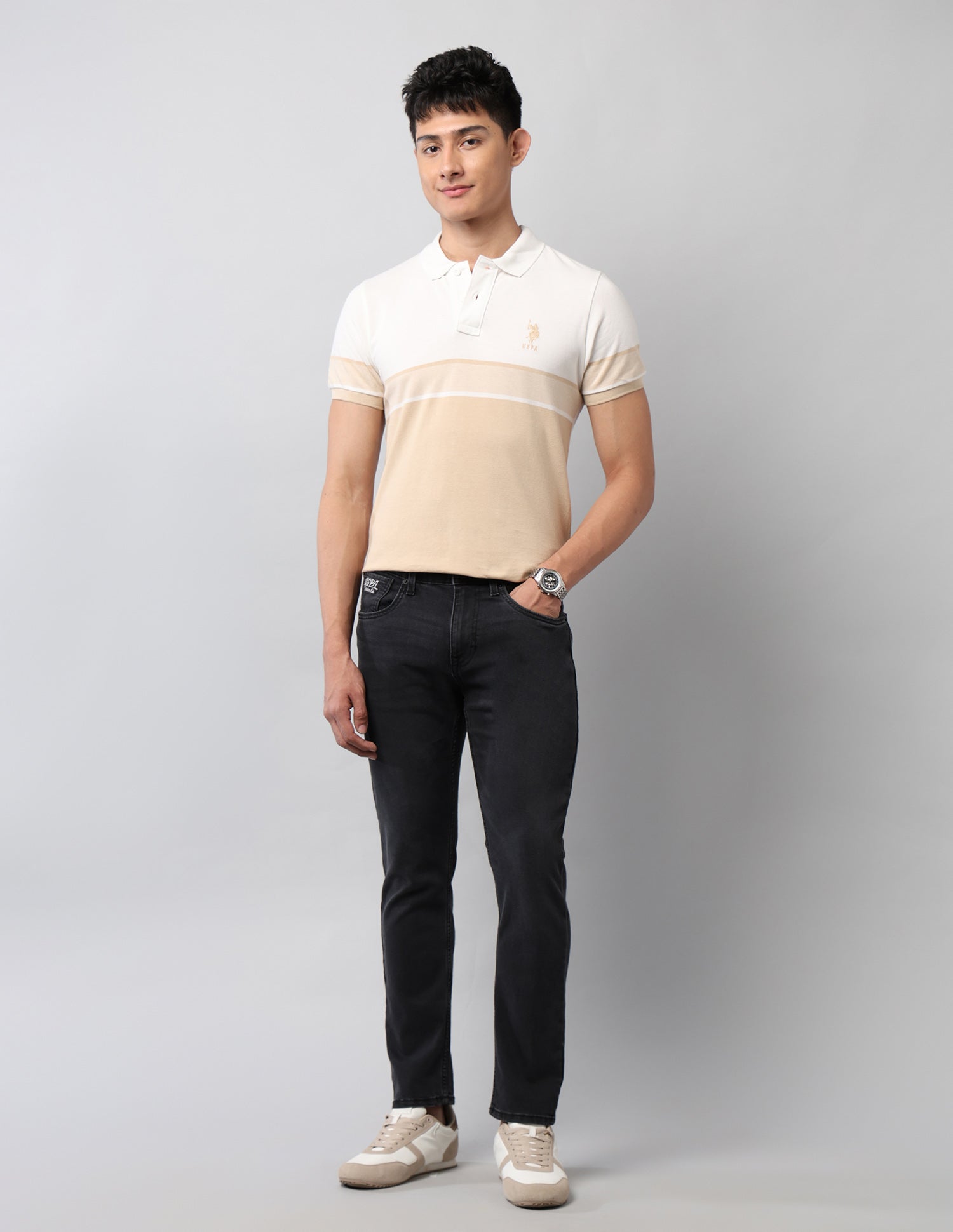 Henry Tapered Fit Black Jeans Black - U.S. POLO ASSN. | Large