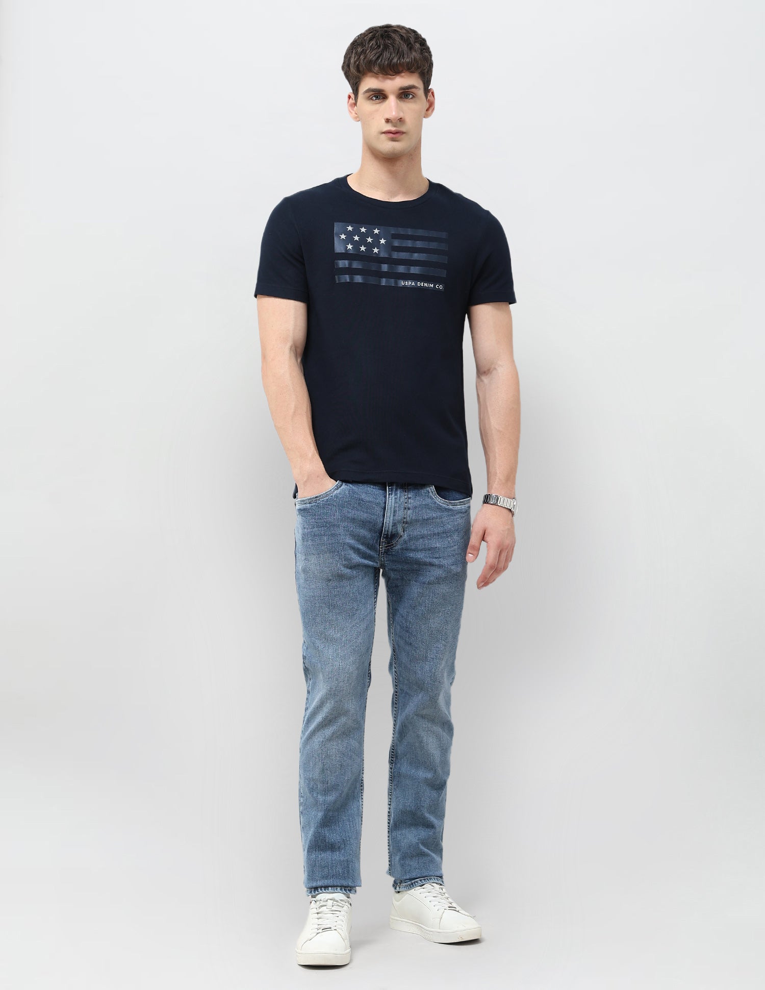 Graphic Printed Denim Legacy T-Shirt Navy - U.S. POLO ASSN. | Large