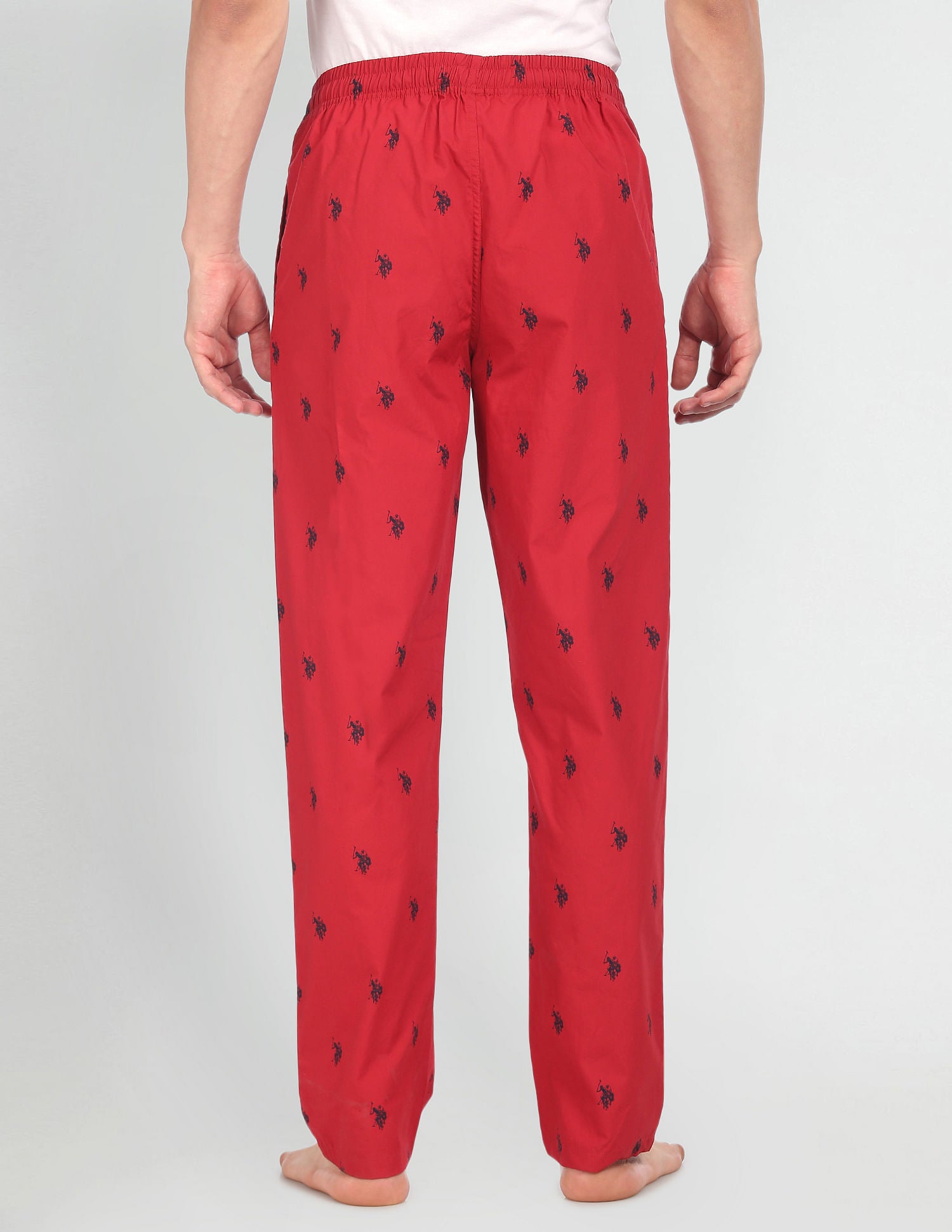 Signature Logo Print Cotton Lounge Pants - Pack Of 1 Red - U.S. POLO ASSN. | Large