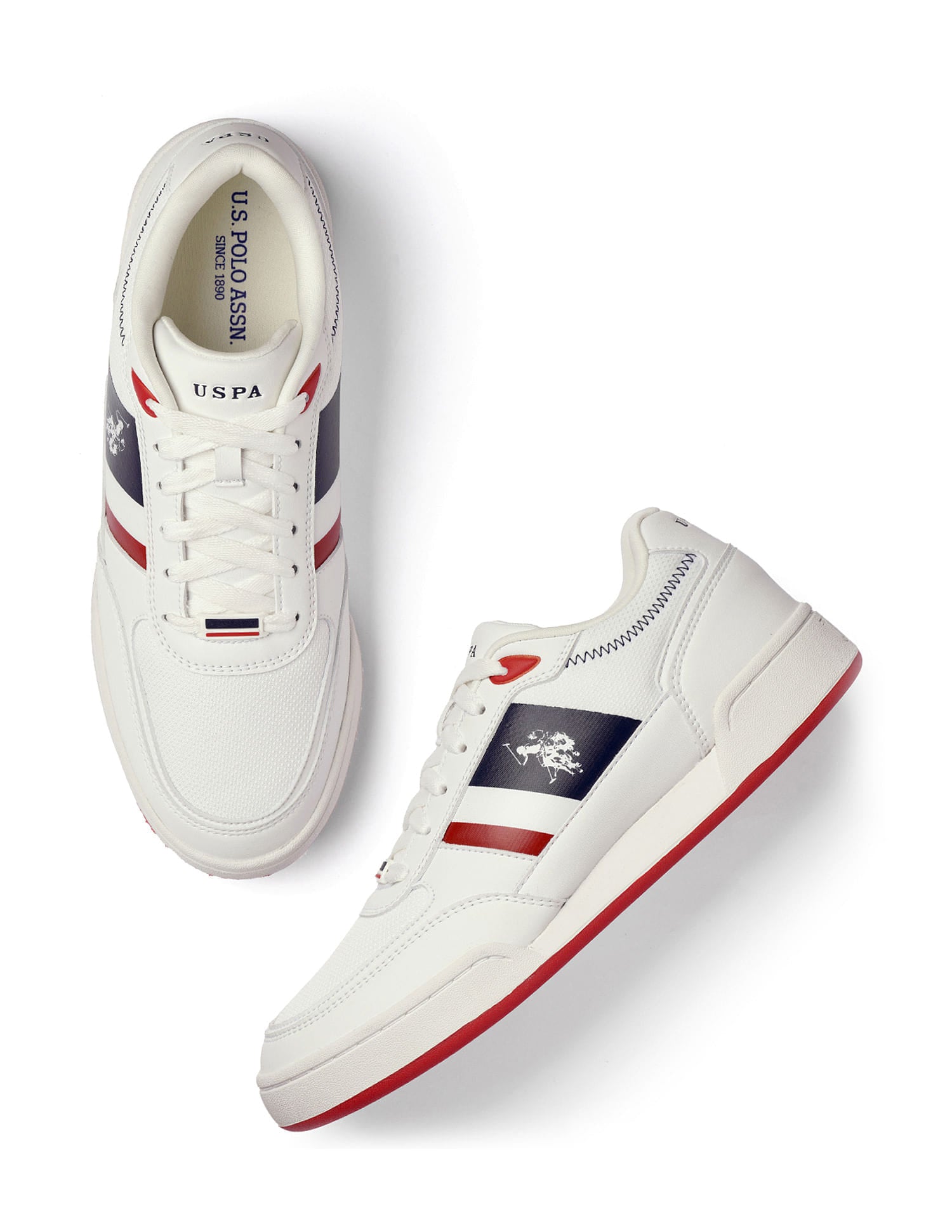 Men Luis Colourblocked Sneakers Off White - U.S. Polo Assn. India | Large
