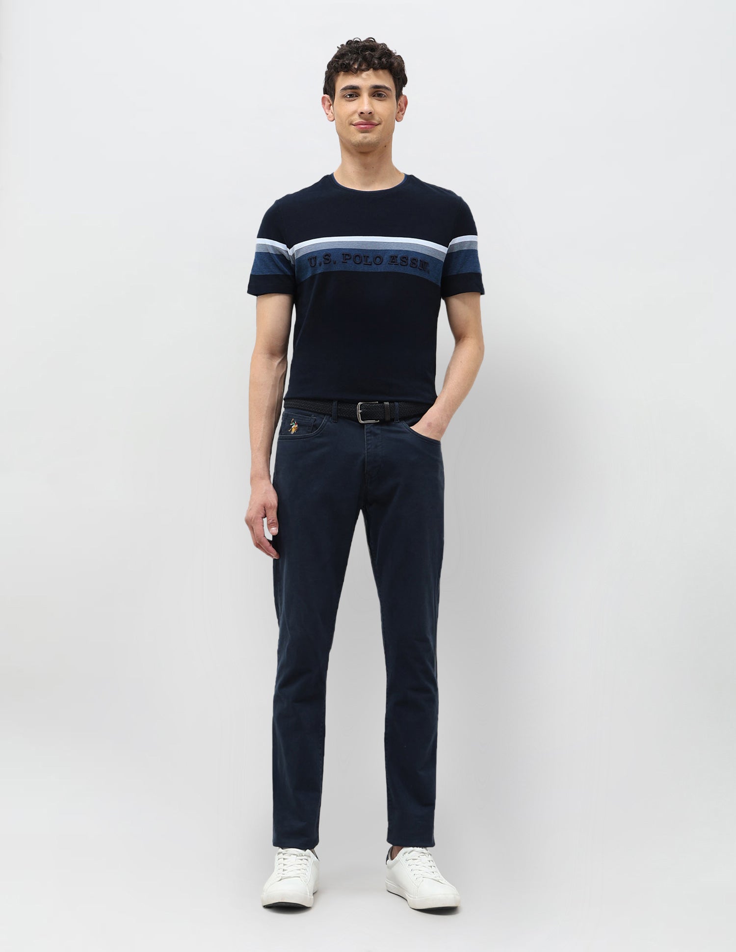 Horizontal Striped Slim Fit T-shirt Navy - U.S. POLO ASSN. | Large