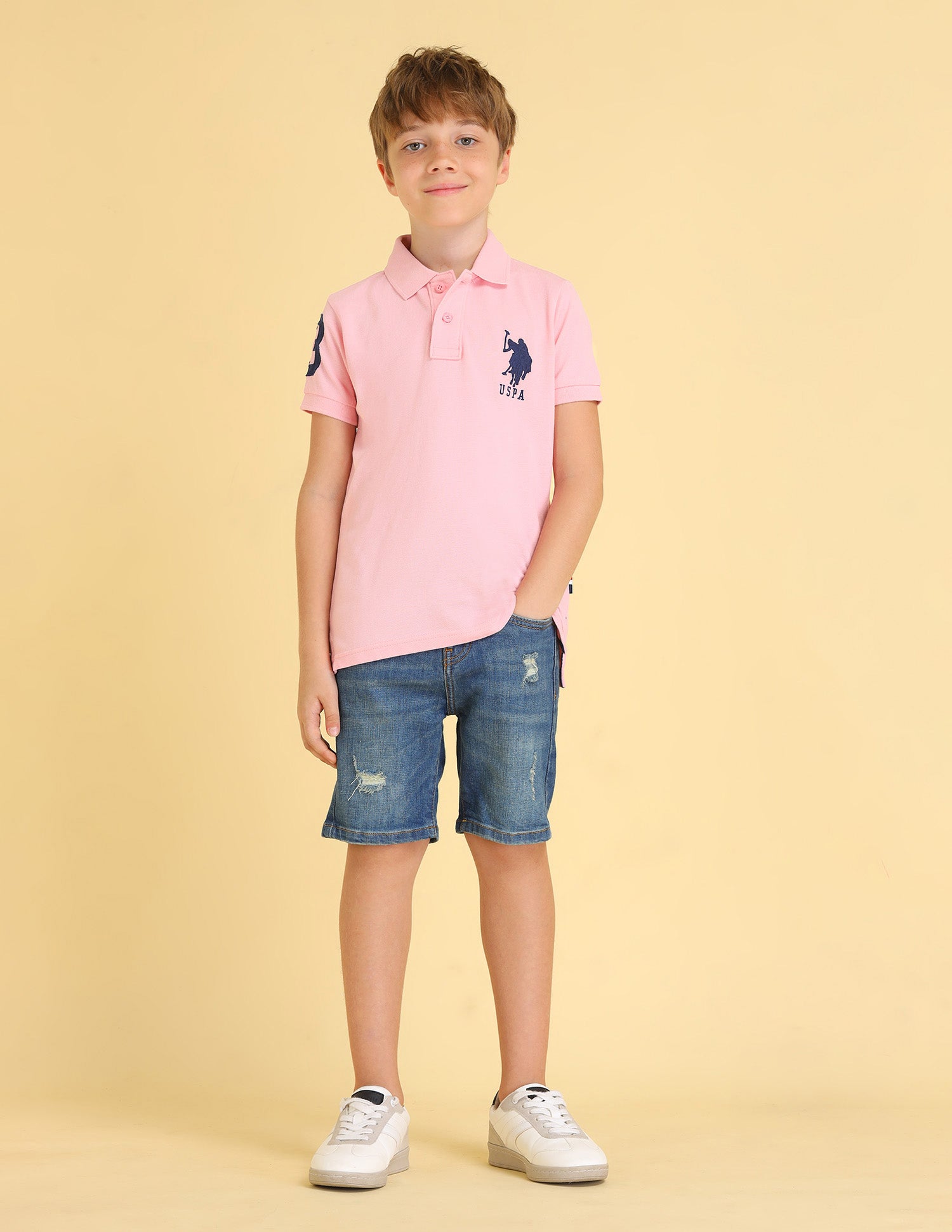 Cotton Pique Solid Polo Shirt Light Pink - U.S. POLO ASSN. | Large