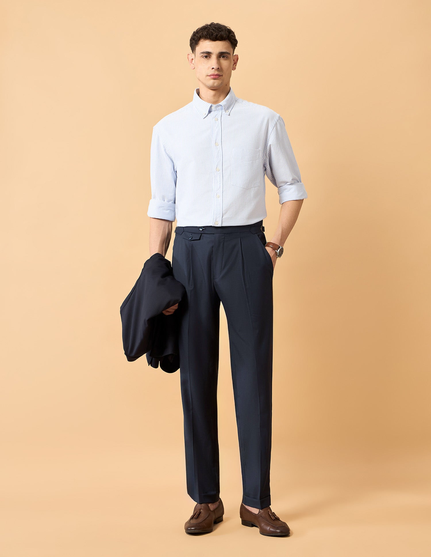 Pacho X Riley Straight Pleated Trousers Navy - U.S. POLO ASSN. | Large