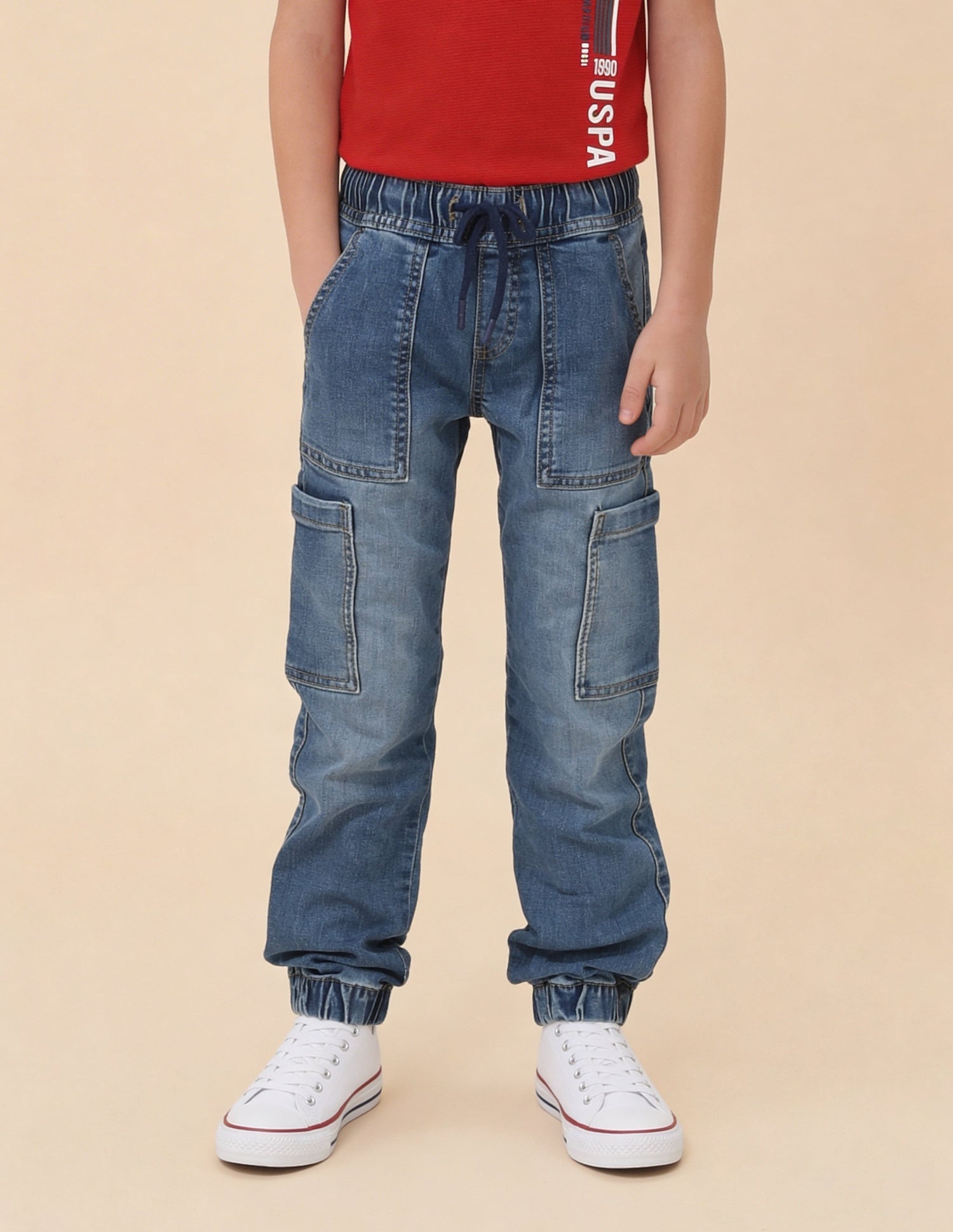 Relaxed Fit Stone Washed Jeans Light Blue - U.S. Polo Assn. India | Large