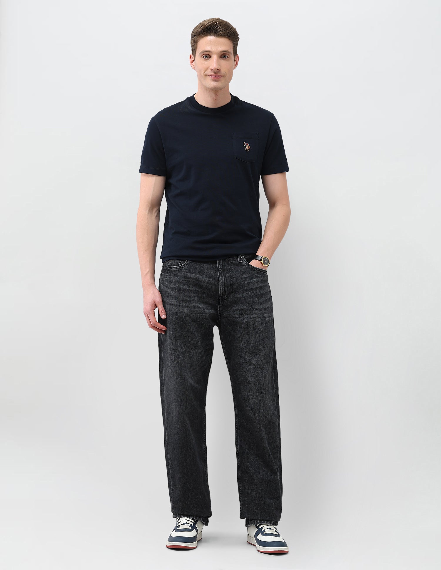 Logan Loose Straight Fit Black Jeans Washed Black - U.S. Polo Assn. India | Large