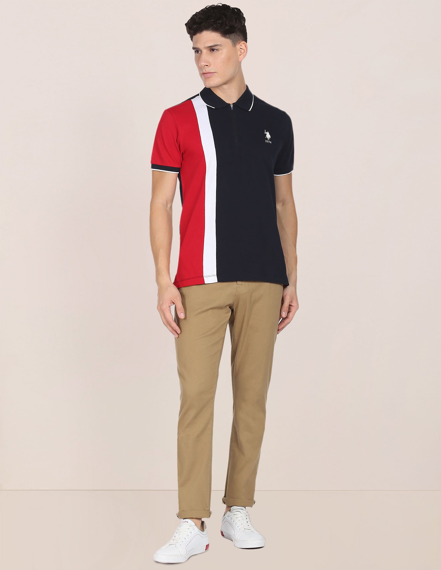 Colour Block Zipper Polo Shirt – U.S. Polo Assn. India