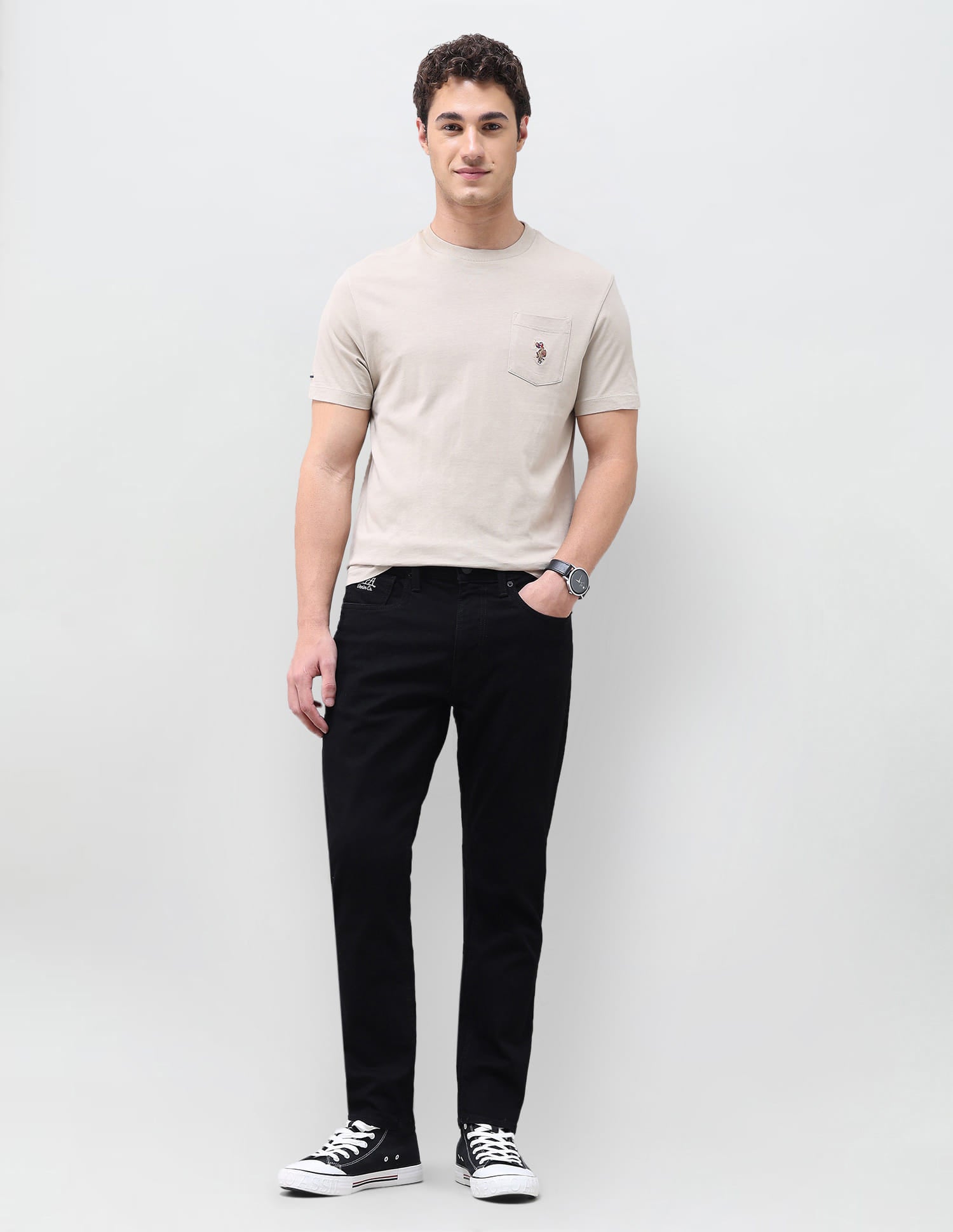 Solid Slim Fit Jeans Black - U.S. Polo Assn. India | Large