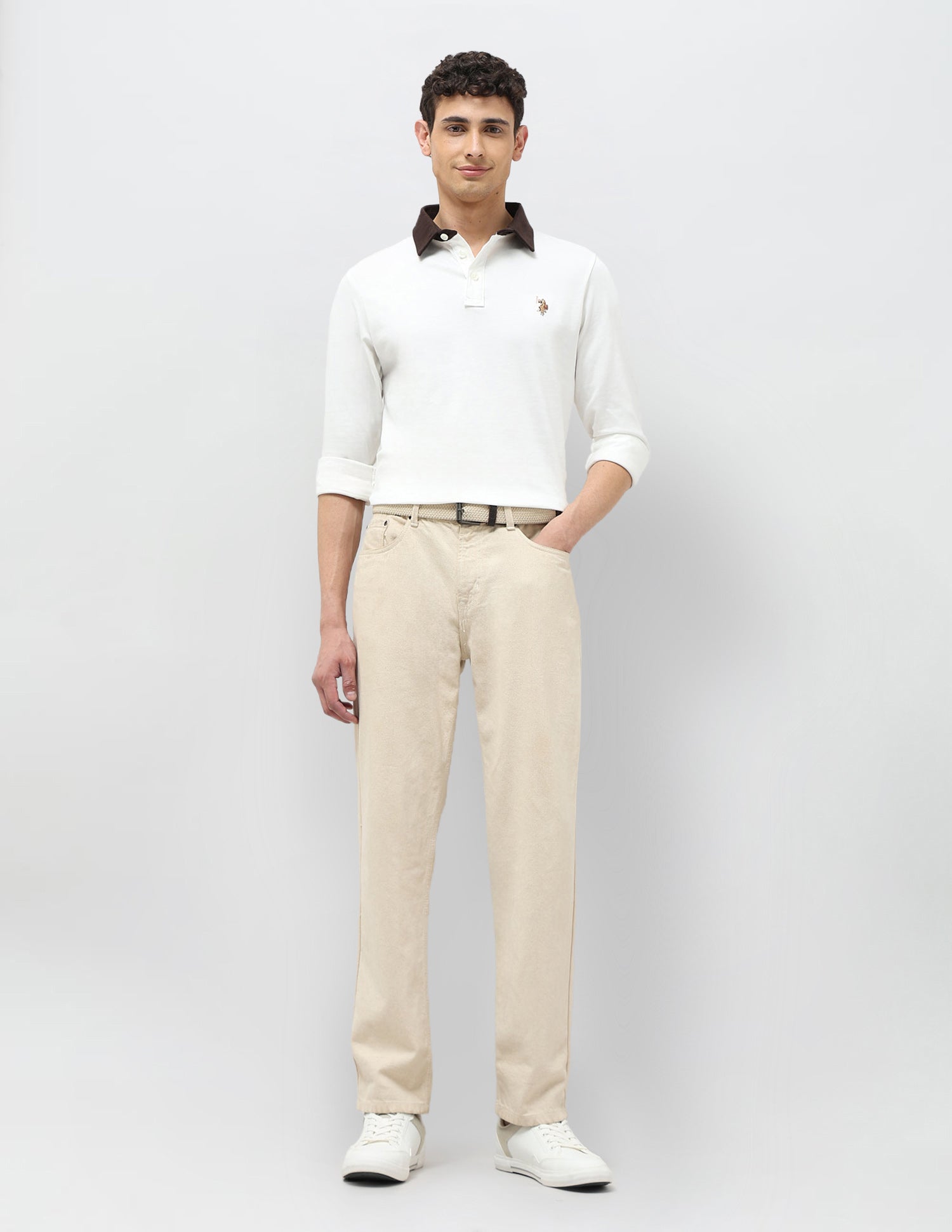 Solid Muscle Fit Polo shirt Ivory - U.S. POLO ASSN. | Large