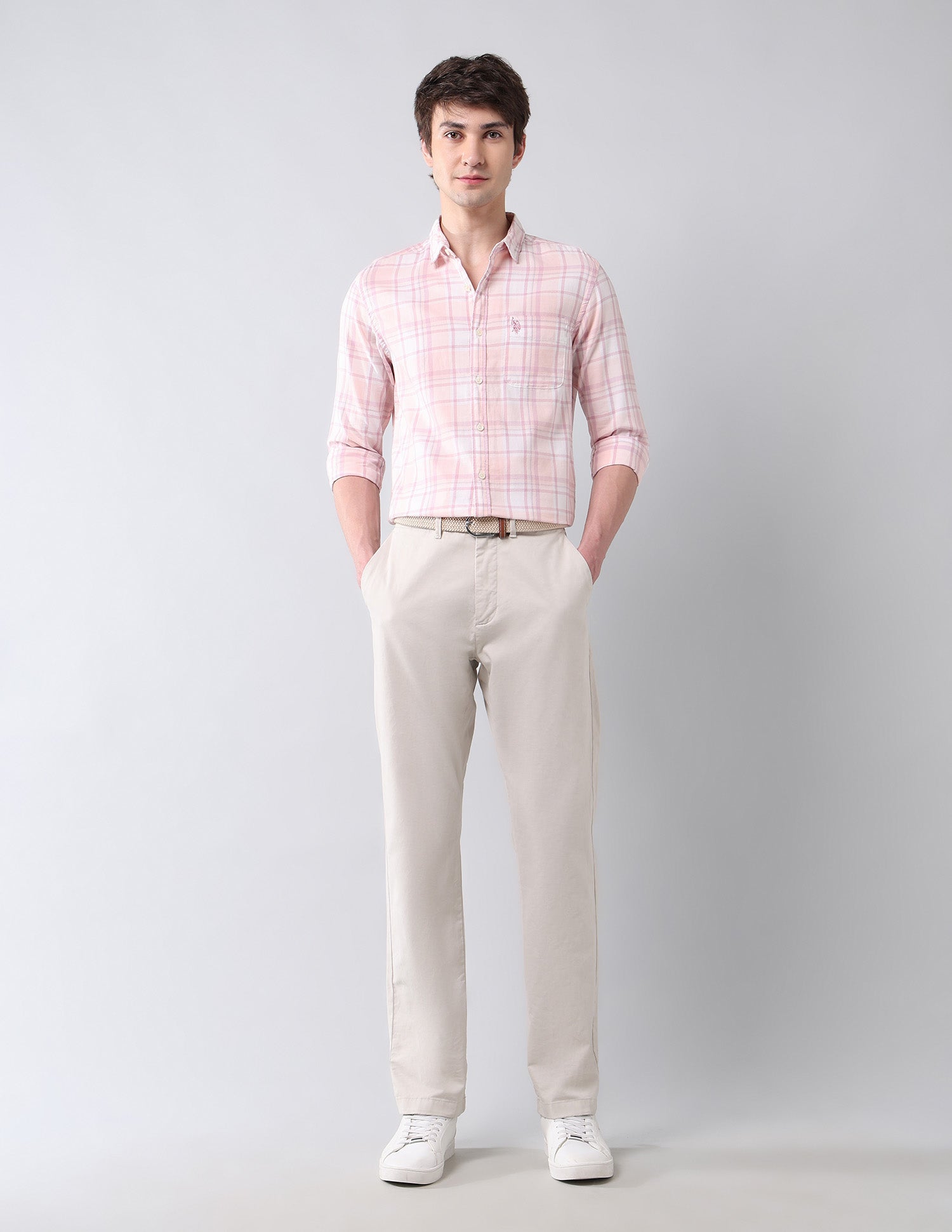 Plaid Checked Regular Fit Shirt Pink - U.S. Polo Assn. India | Large
