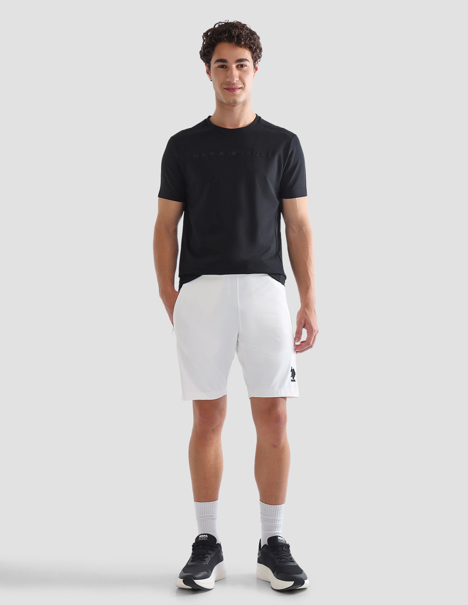 Solid Slim Fit Active T-Shirt Black - U.S. Polo Assn. India | Large