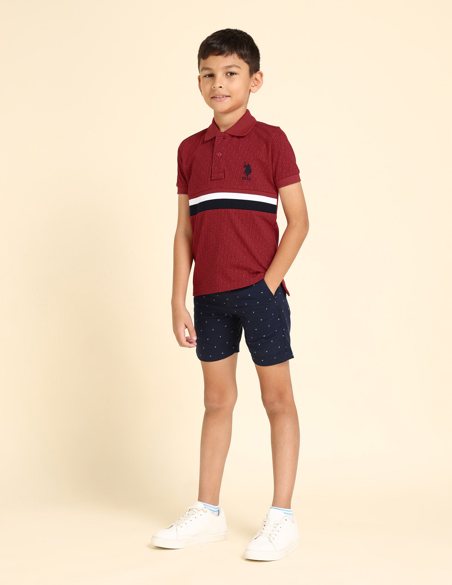 Regular fit Striped Polo Shirt Red - U.S. Polo Assn. India | Large