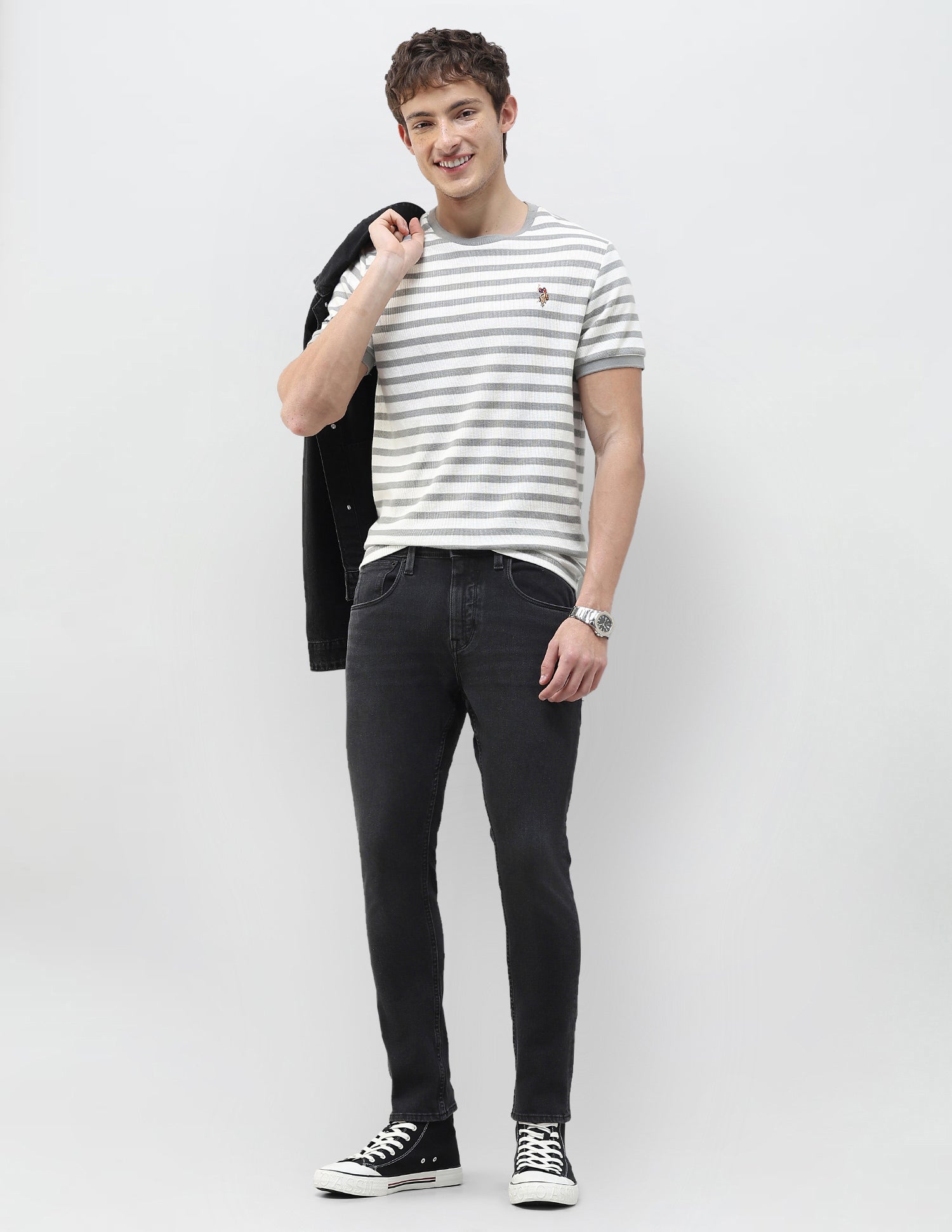 Henry Tapered Fit Black Jeans Black - U.S. Polo Assn. India | Large