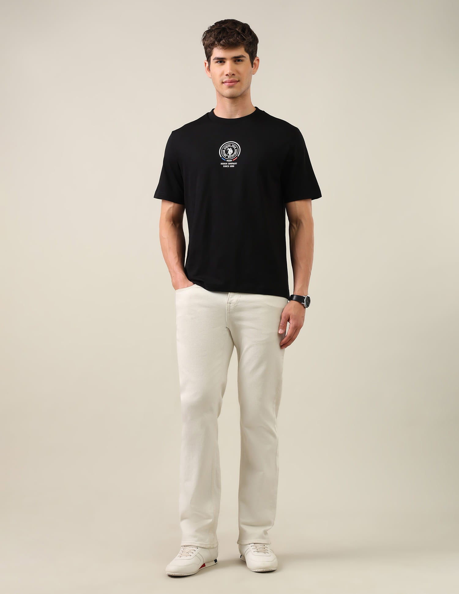 Solid Relaxed Fit T-Shirt Black - U.S. Polo Assn. India | Large