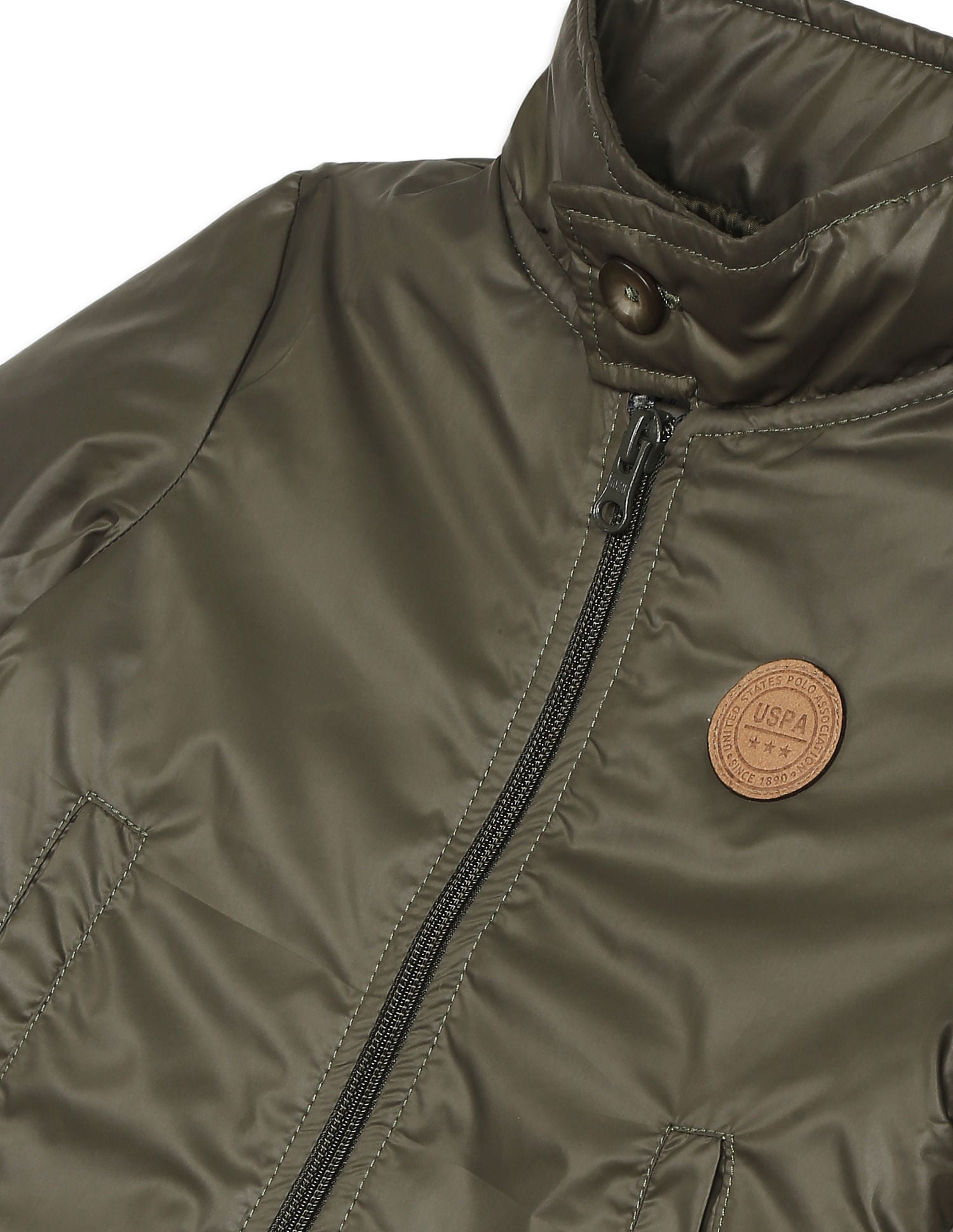 Long Sleeve High Neck Casual Jacket Olive - U.S. POLO ASSN. | Large