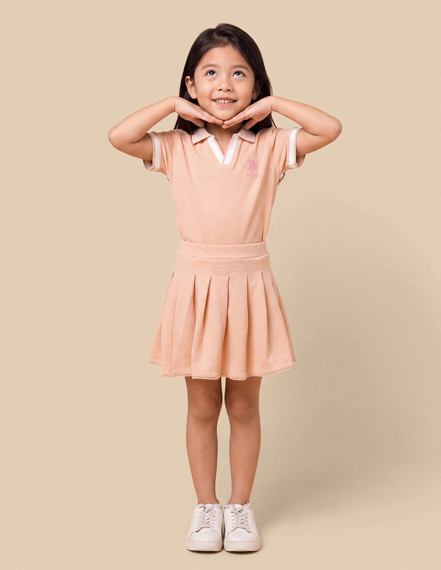 Mid Rise Pleated Skirt Orange - U.S. Polo Assn. India | Large