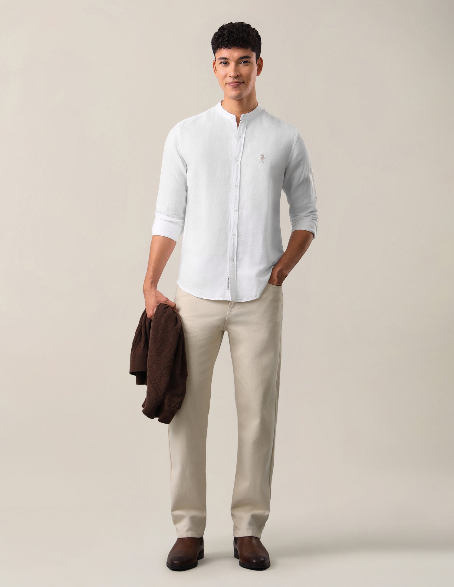 Solid Regular Fit Shirt White - U.S. Polo Assn. India | Large
