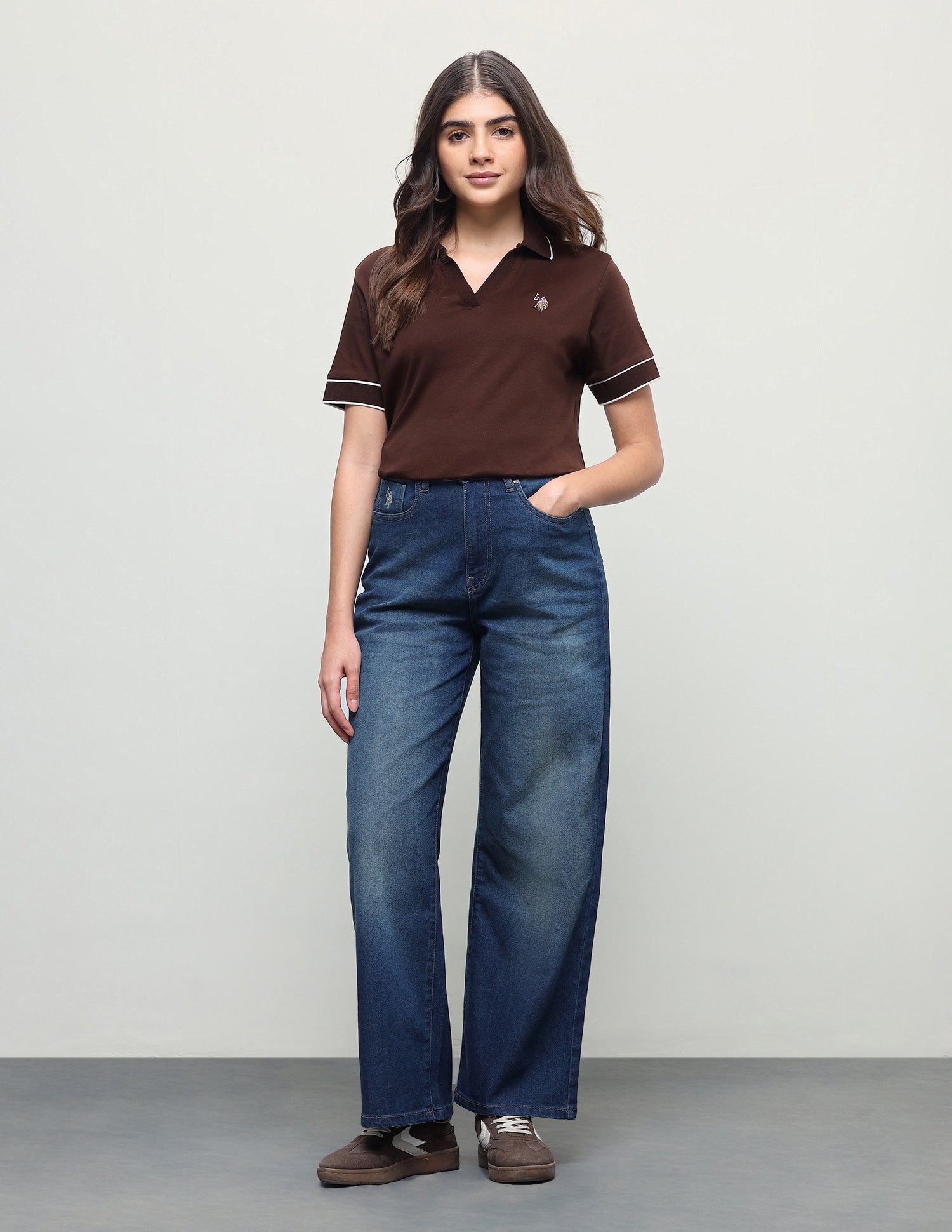 Wide Leg Fit Blue Jeans Blue - U.S. Polo Assn. India | Large