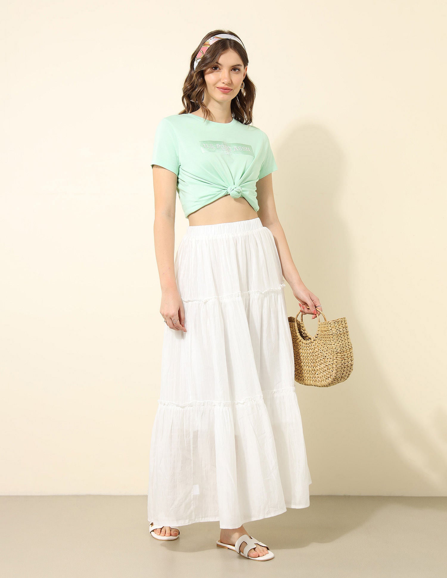 Regular Fit Brand Printed T-Shirt Mint - U.S. POLO ASSN. | Large