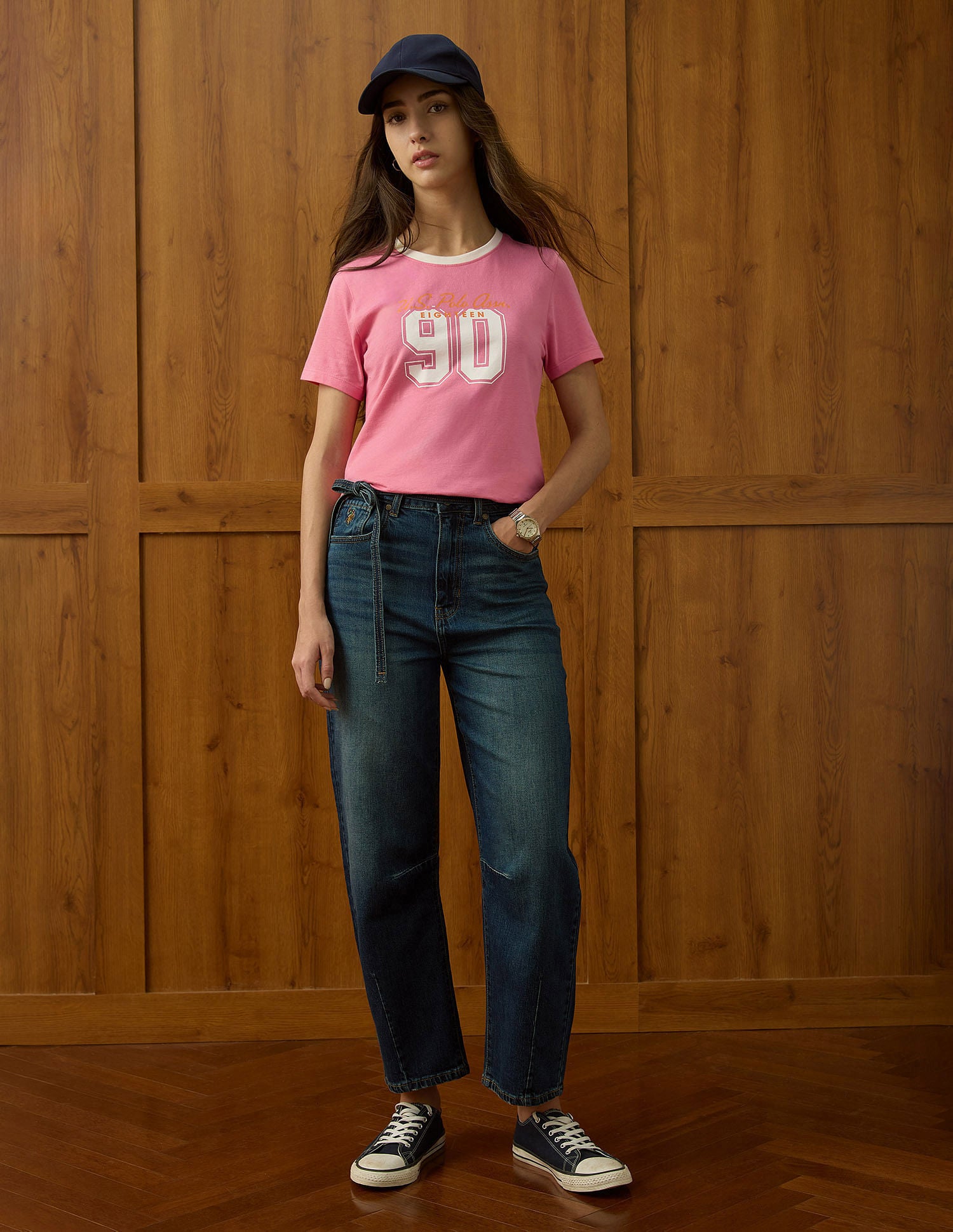 Crew Neck Regular Fit T-Shirt Pink - U.S. POLO ASSN. | Large