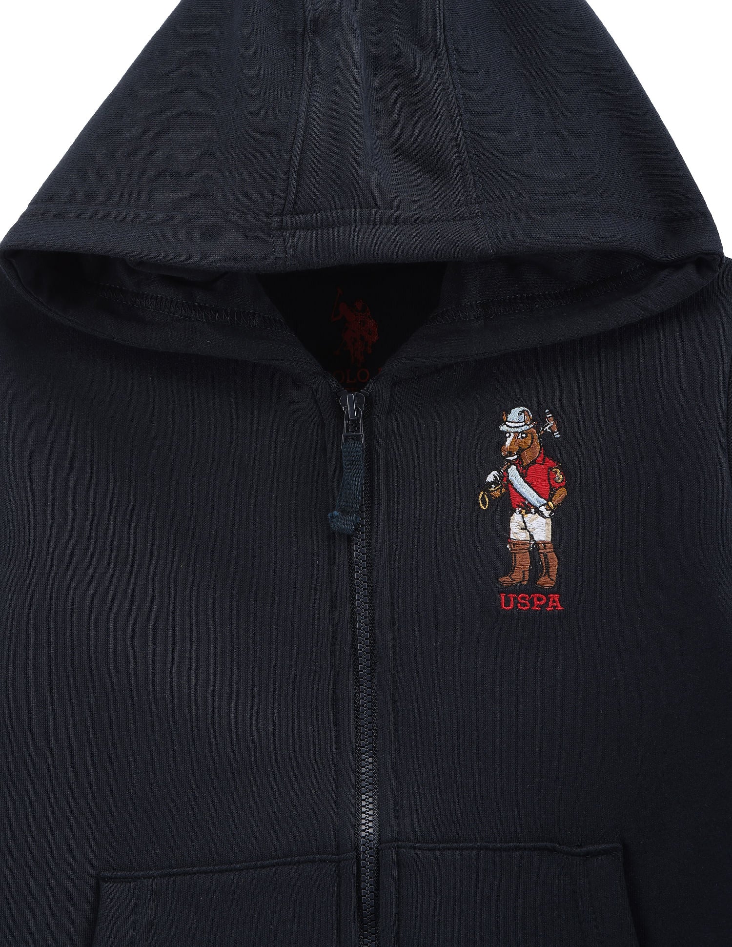 Boys Solid Hooded Sweatshirt Navy - U.S. POLO ASSN. | Large