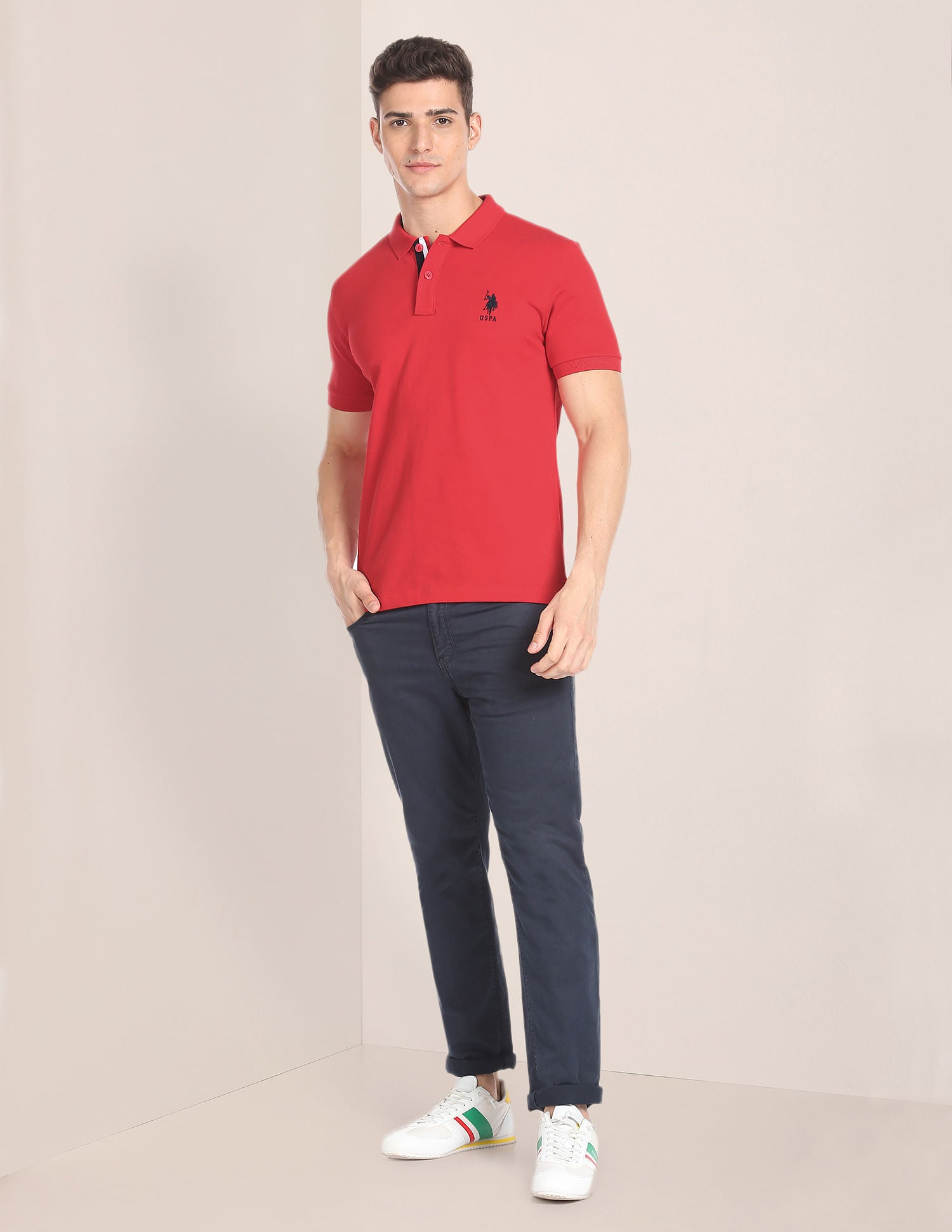 Solid Pique Polo Shirt Red - U.S. POLO ASSN. | Large