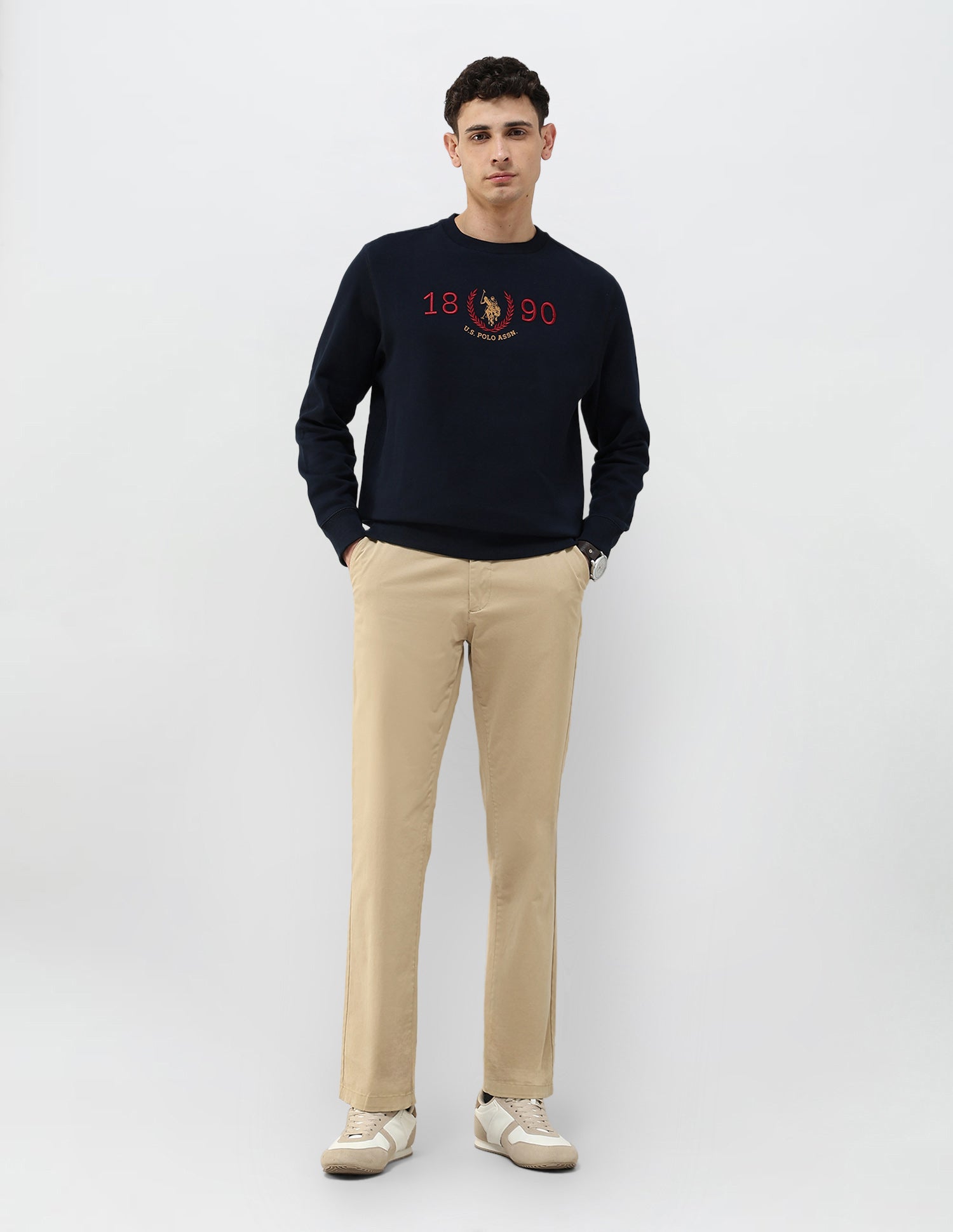 Brand Embroidered Regular Fit Sweatshirt Navy - U.S. POLO ASSN. | Large