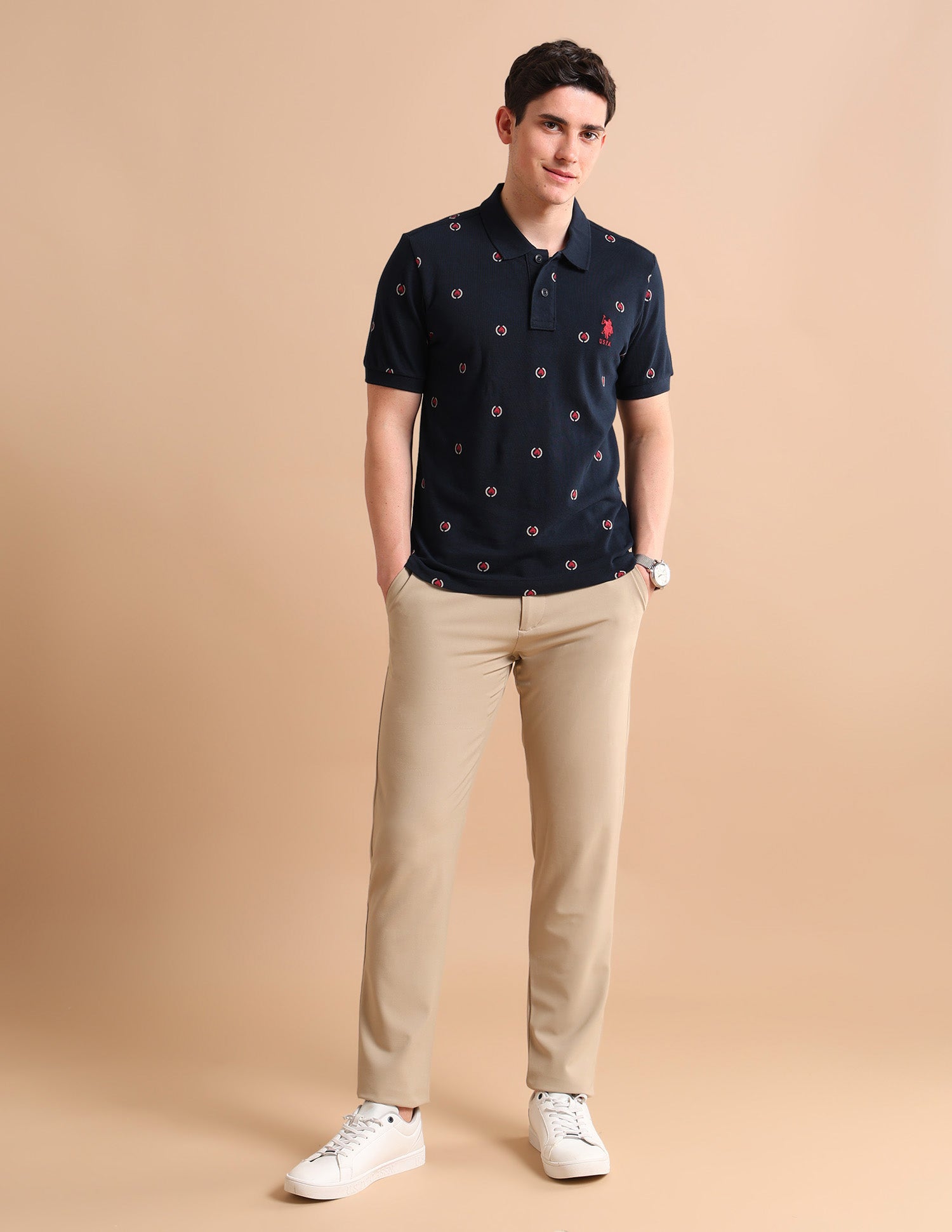 Heritage Print Polo Shirt Navy - U.S. POLO ASSN. | Large