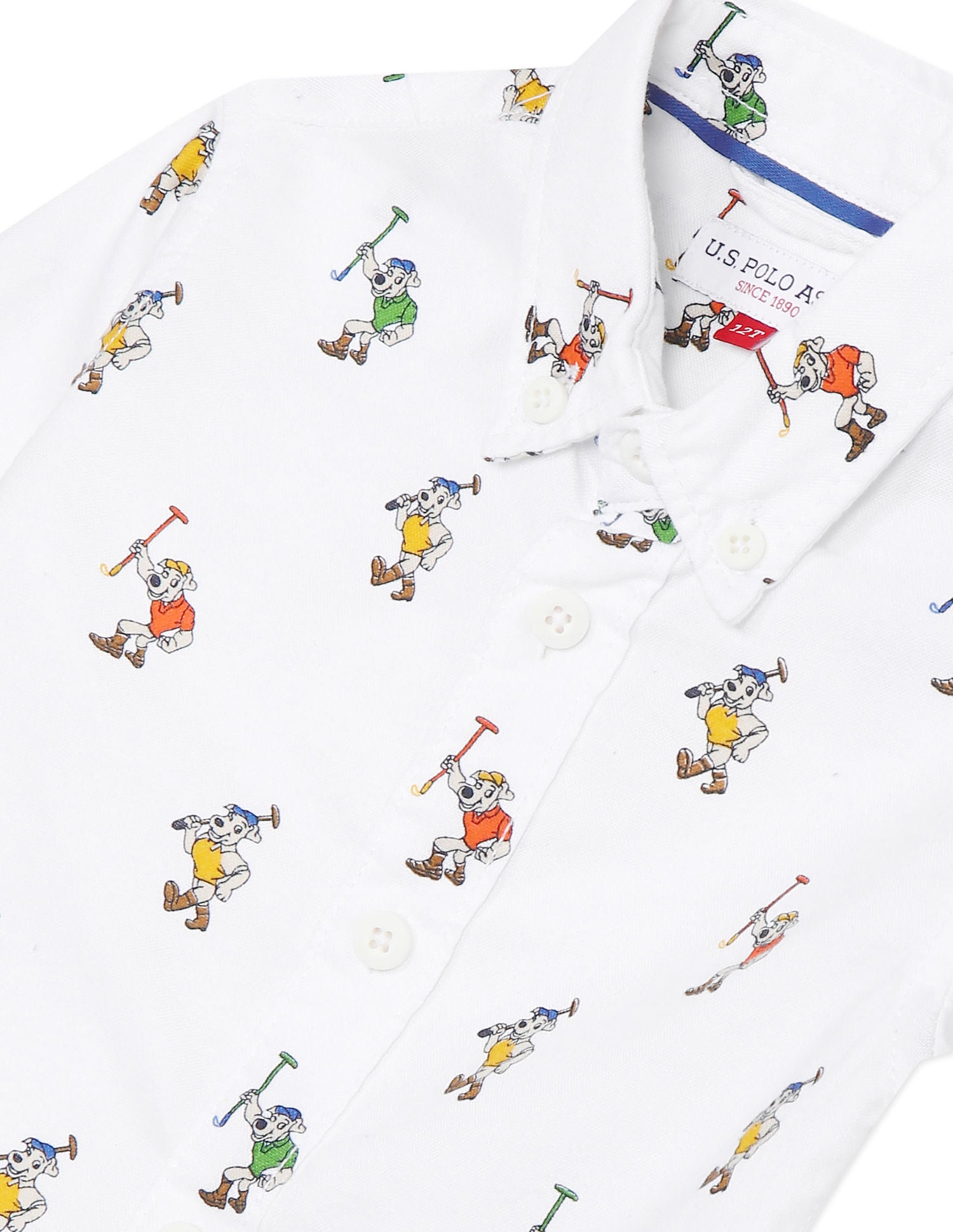 Button Down Printed Shirt White - U.S. POLO ASSN. | Large