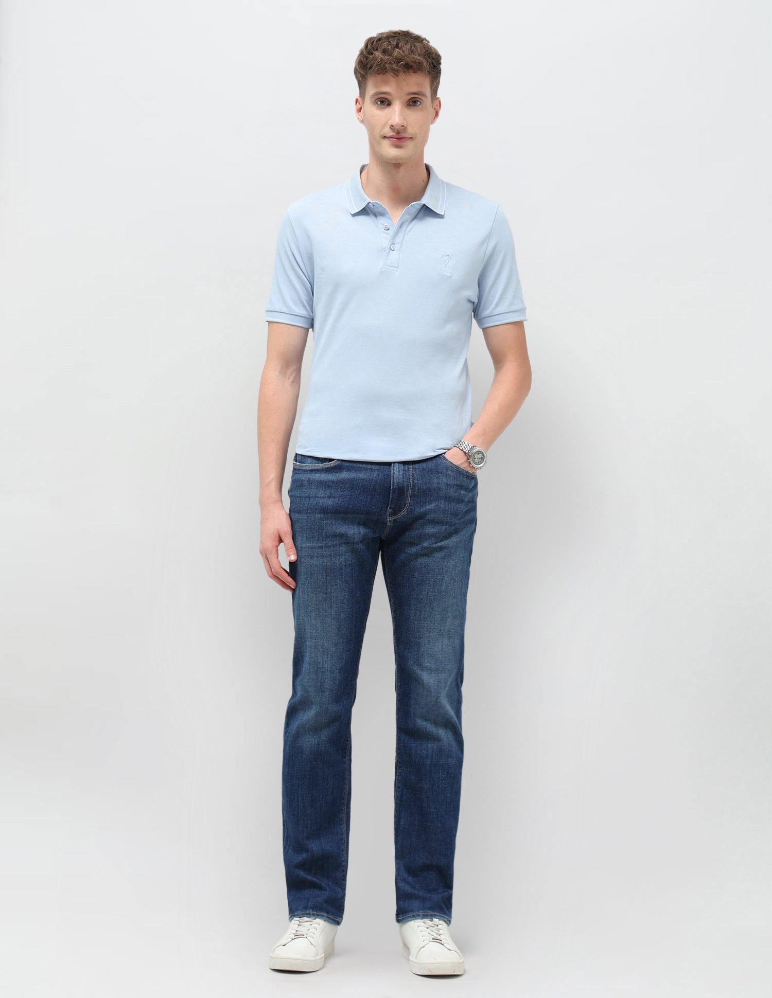 Harold Slim Straight Fit Blue Jeans Blue - U.S. POLO ASSN. | Large