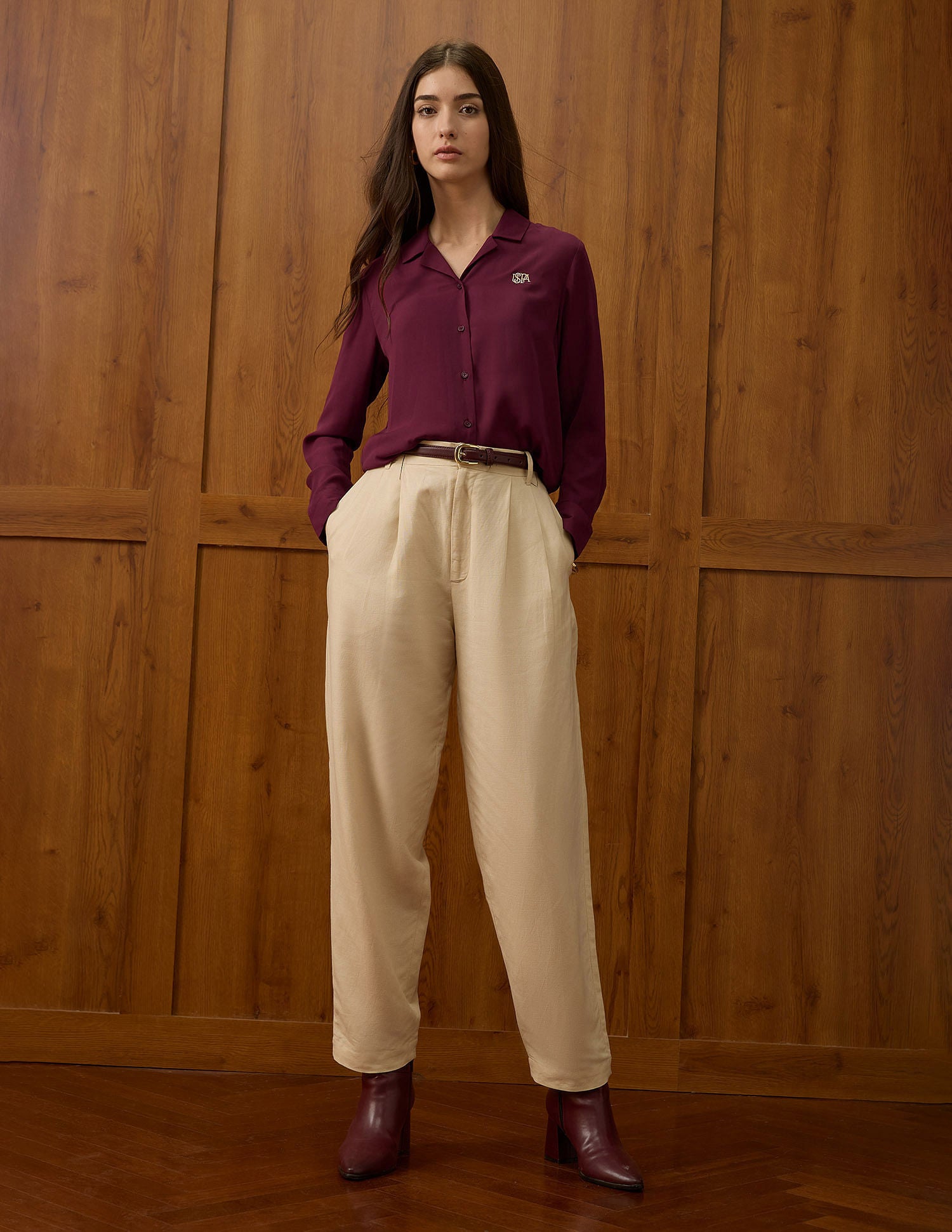 Regular Fit Solid Shirt Maroon - U.S. POLO ASSN. | Large