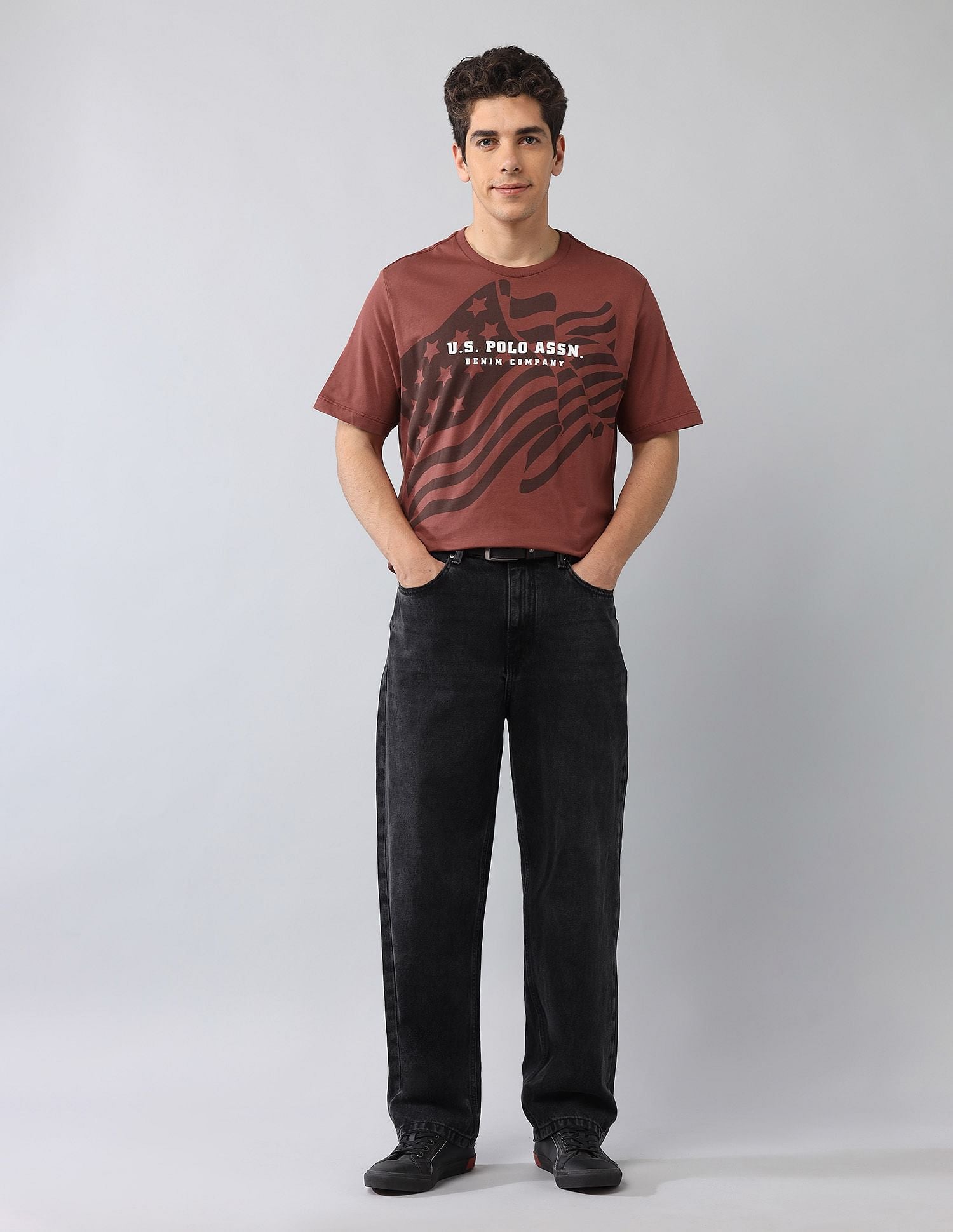 Muscle Fit Heritage Graphic Printed T-Shirt Rust - U.S. Polo Assn. India | Large