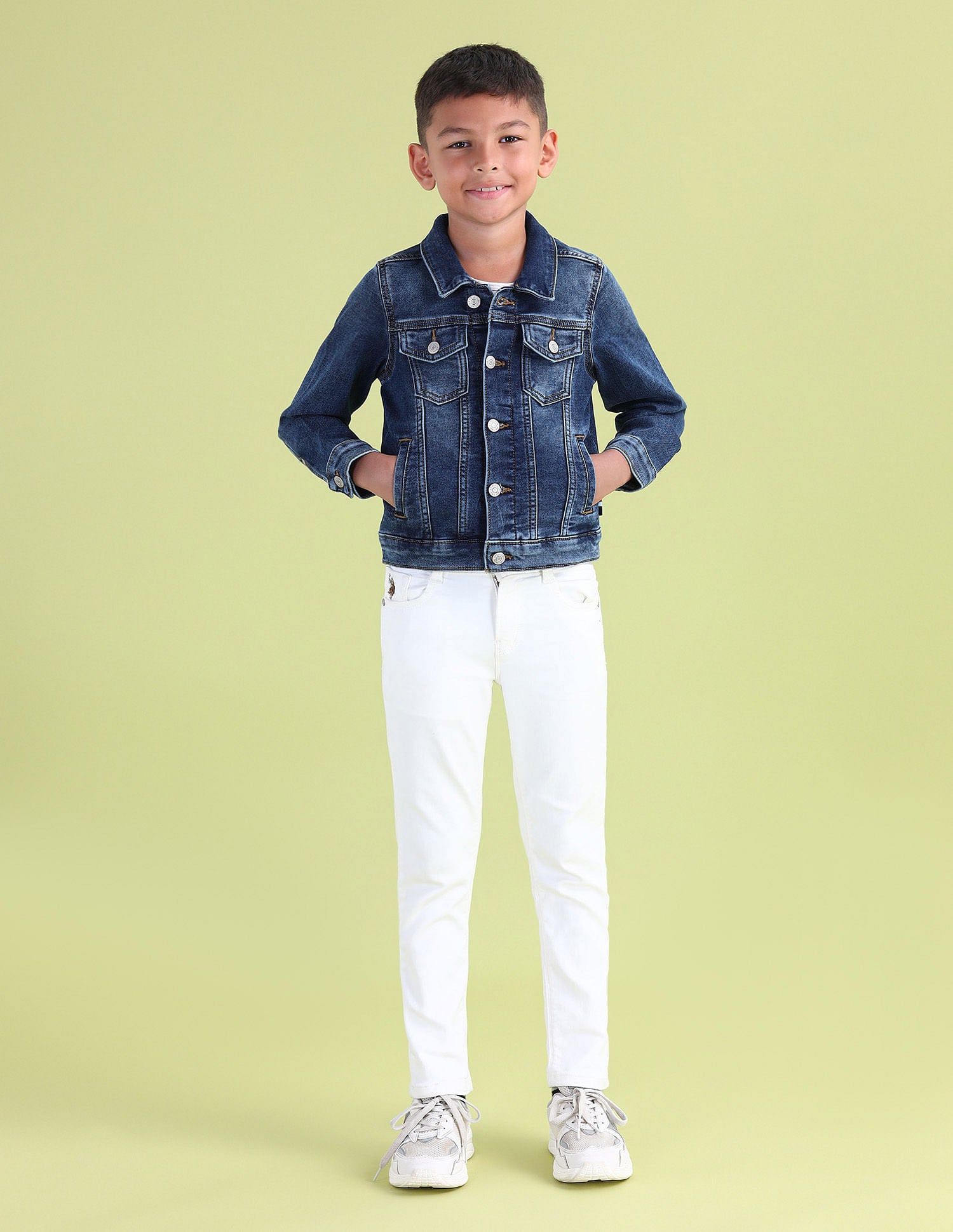 Boys Washed Denim Trucker Jacket Blue - U.S. POLO ASSN. | Large