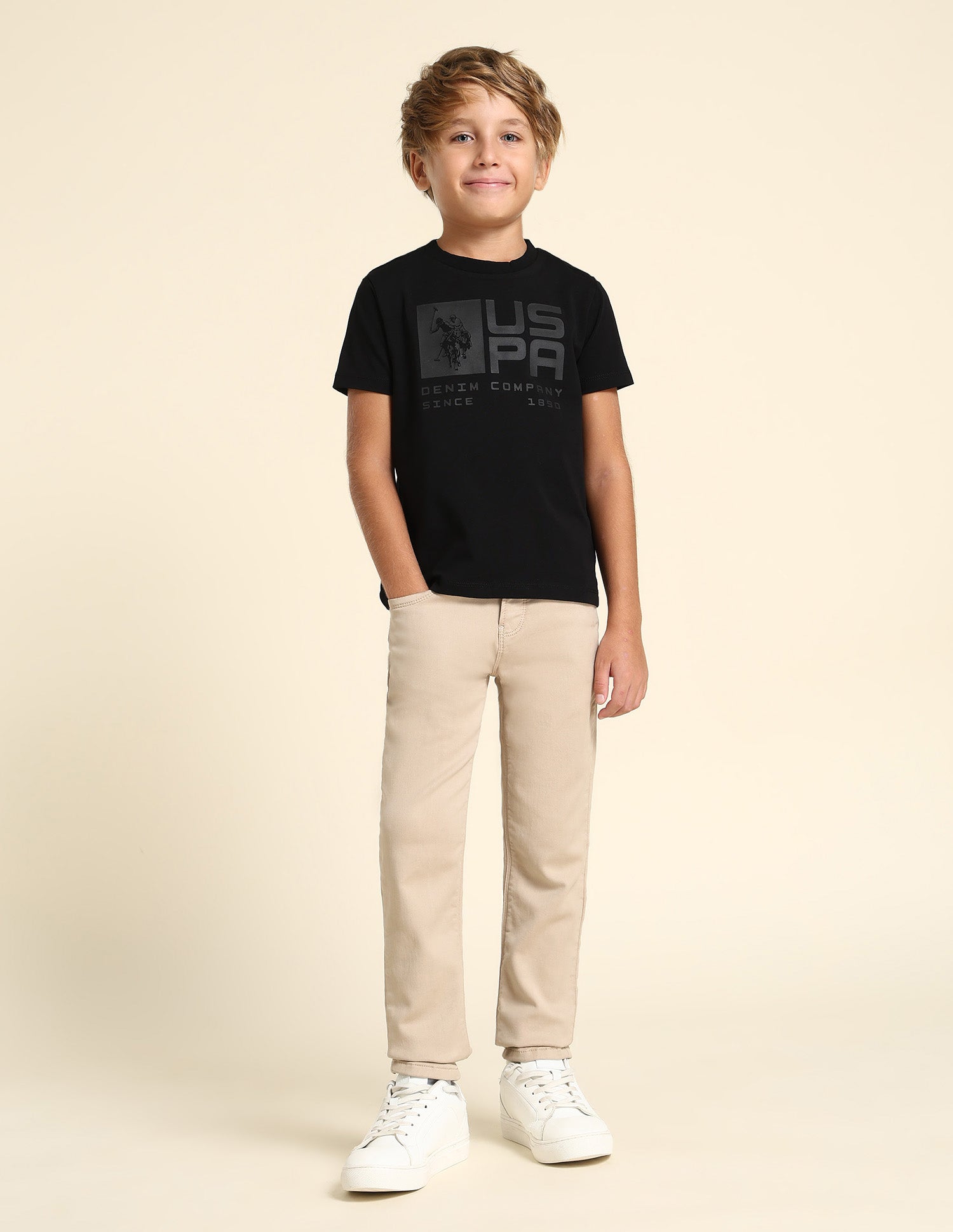 Boys Brand Printed Regular Fit T-Shirt Black - U.S. POLO ASSN. | Large