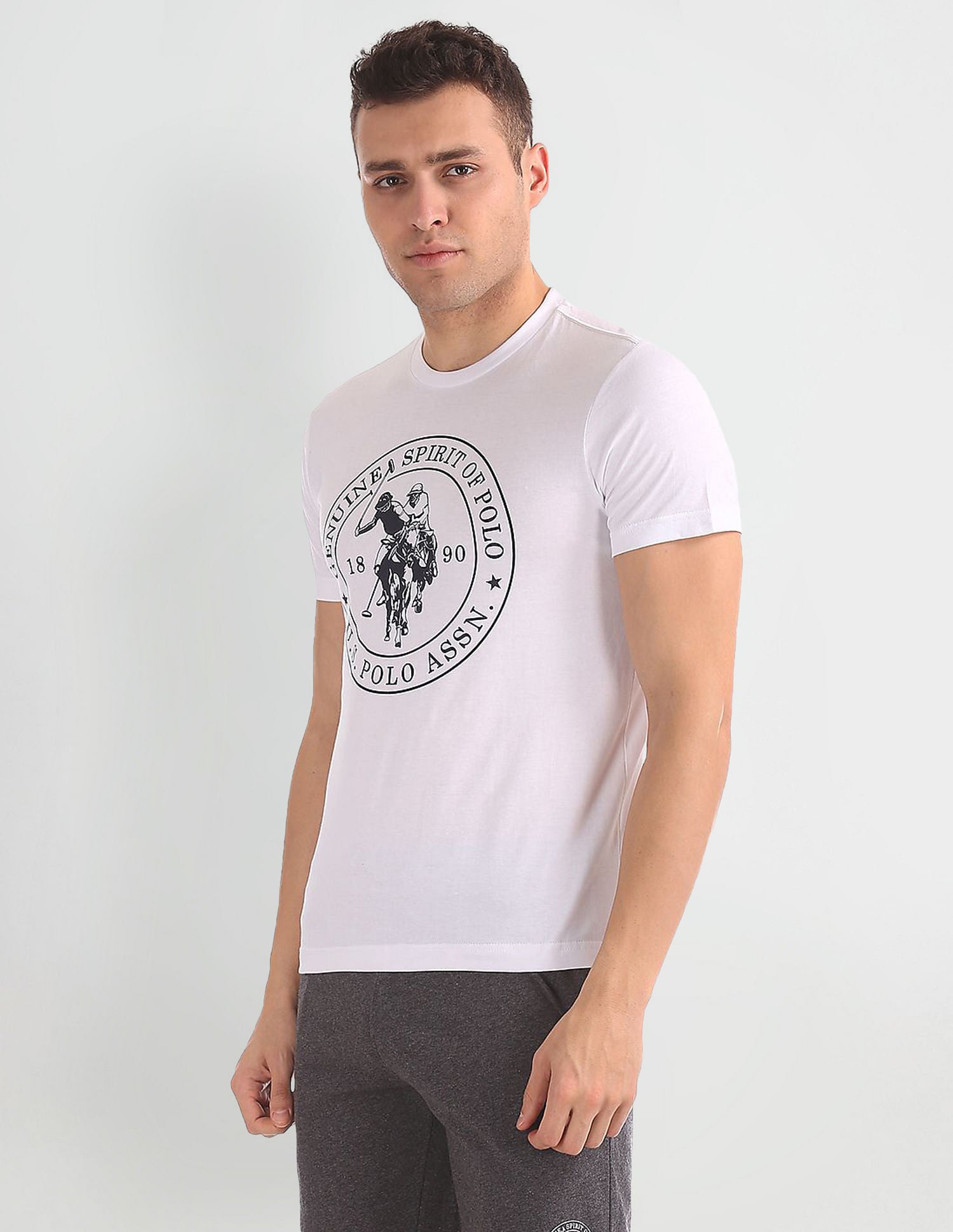 Comfort Fit Printed I643 Lounge T-Shirt - Pack Of 1 White - U.S. POLO ASSN. | Large