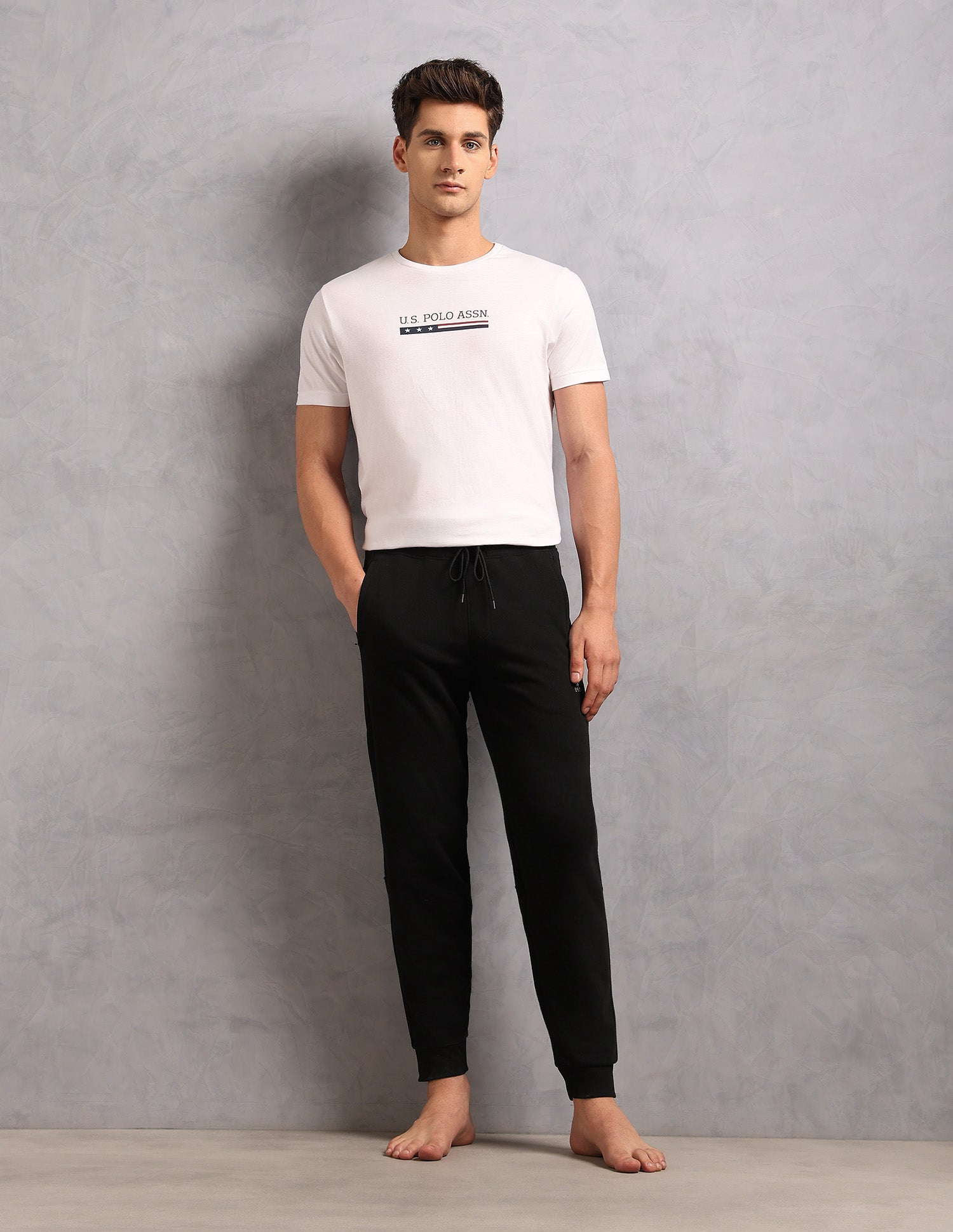 Cotton Terry OJ009 Lounge Jogger - Pack Of 1 Black - U.S. POLO ASSN. | Large