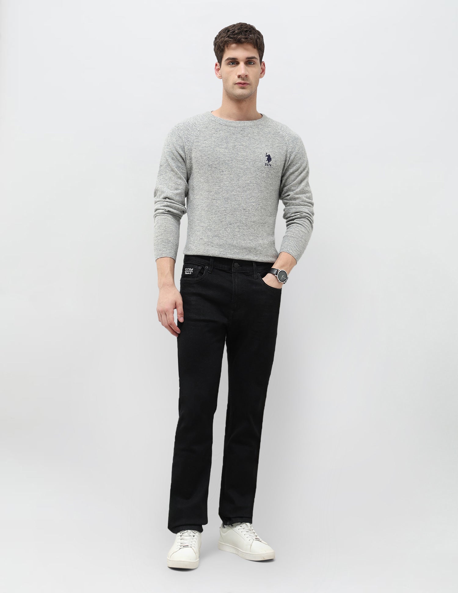 Harold Slim Straight Fit Black Jeans Black - U.S. POLO ASSN. | Large