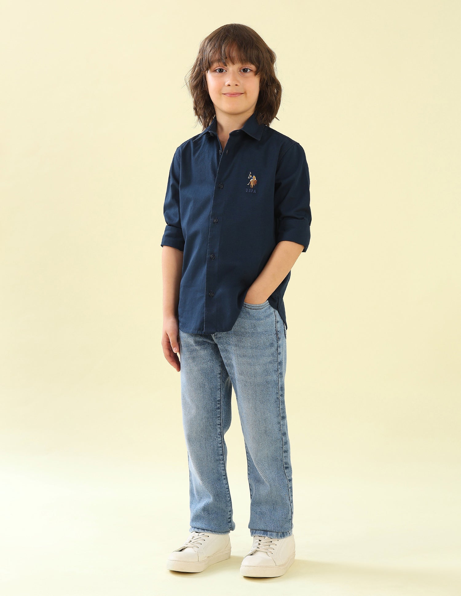 Twill Graphic Brand Printed Shirt Navy - U.S. Polo Assn. India | Large