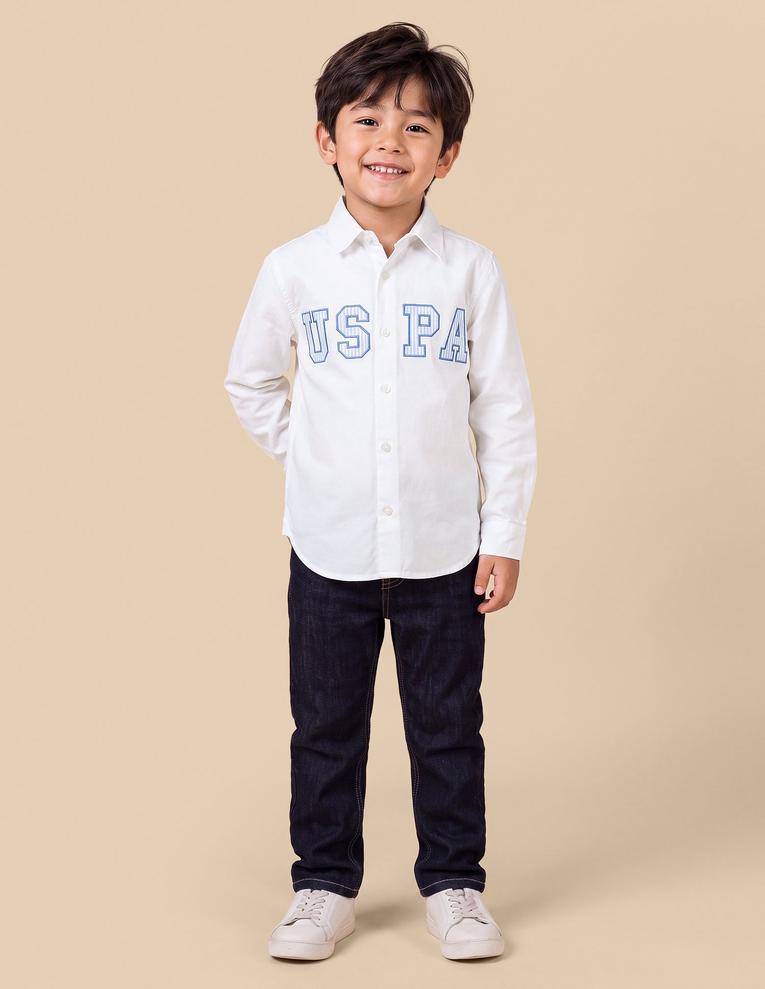 Brand Applique Oxford Shirt White - U.S. Polo Assn. India | Large