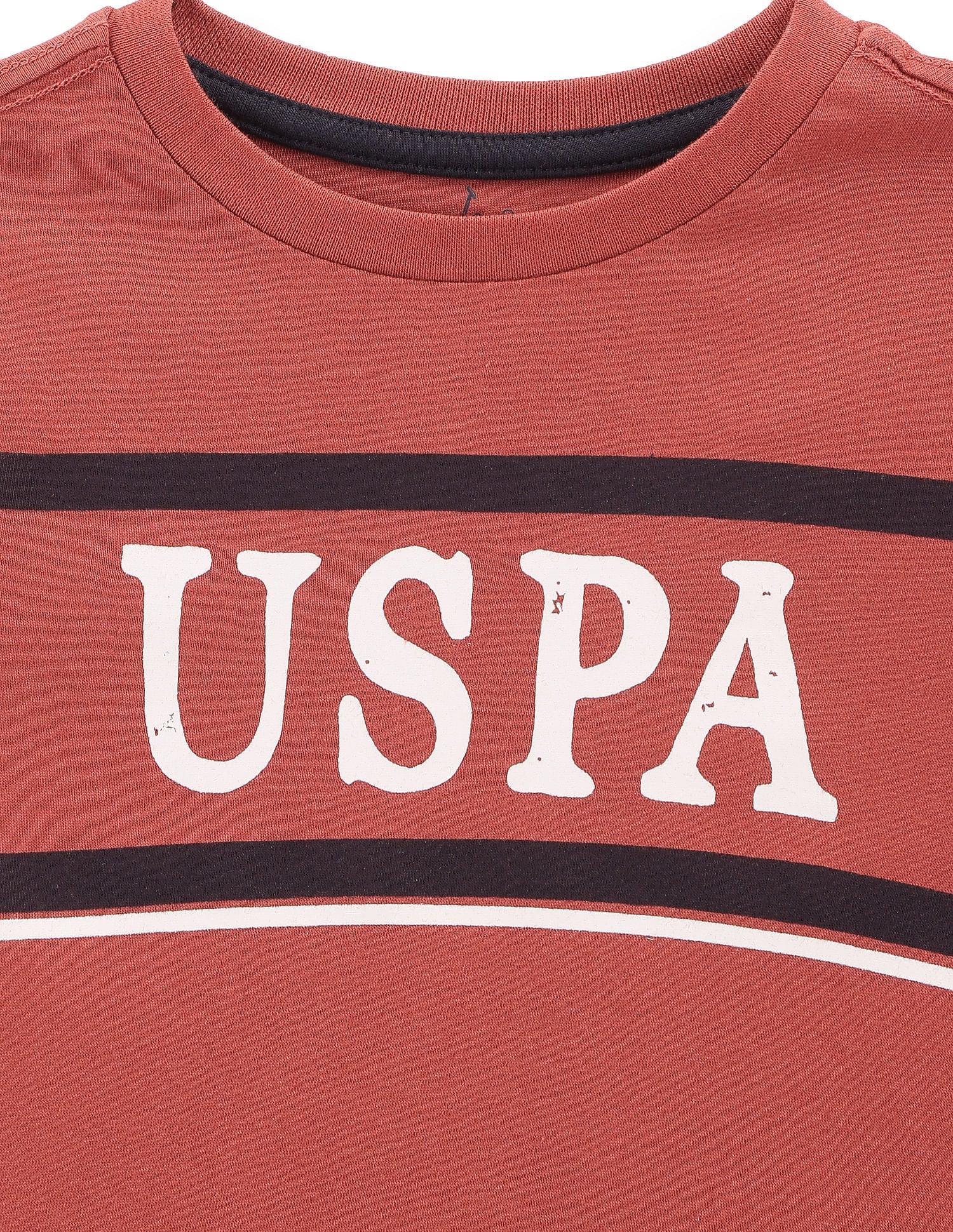 Boys Brand Stripe Cotton T-Shirt Red - U.S. POLO ASSN. | Large