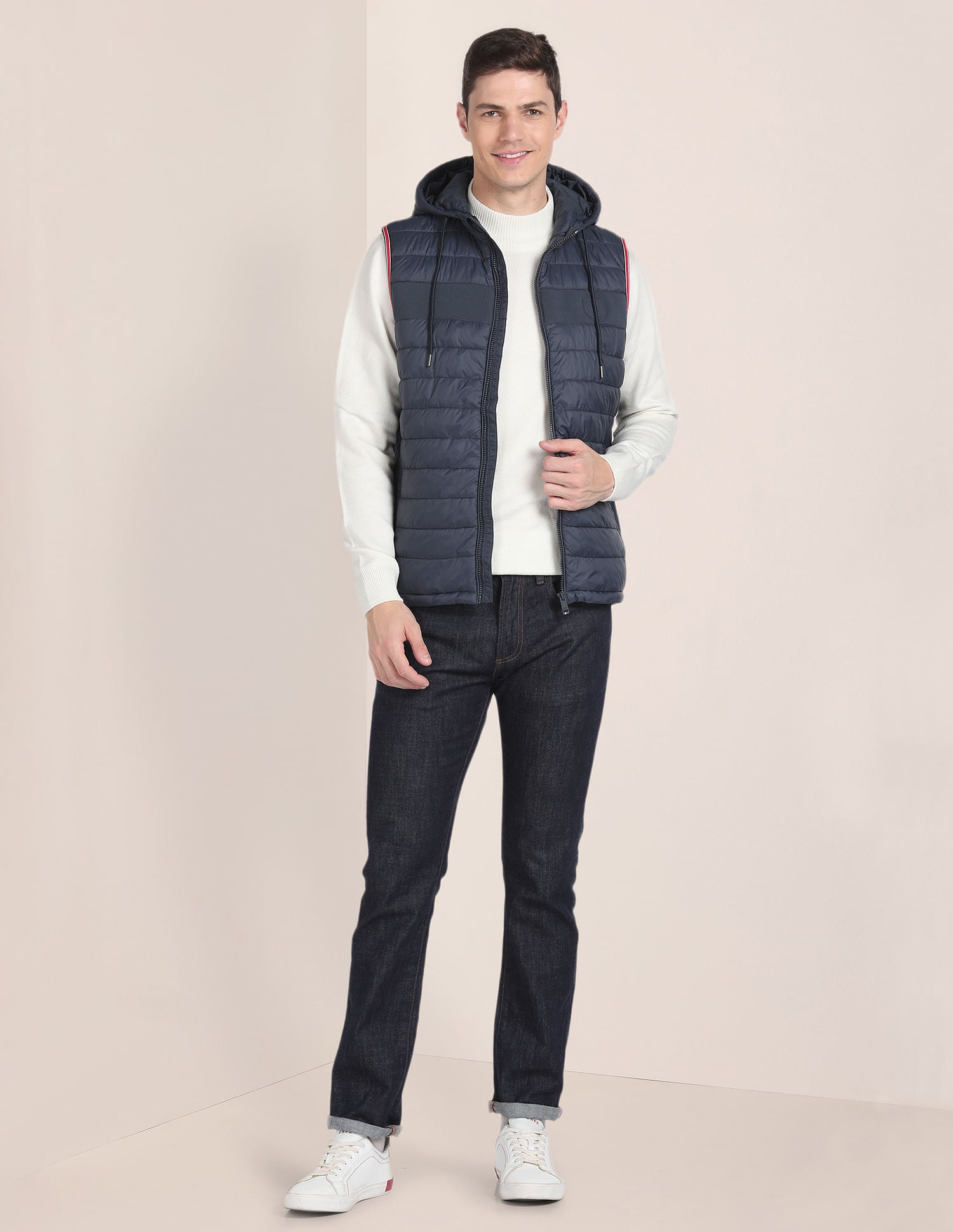 Gillet Puffer Hooded Jacket Navy - U.S. POLO ASSN. | Large