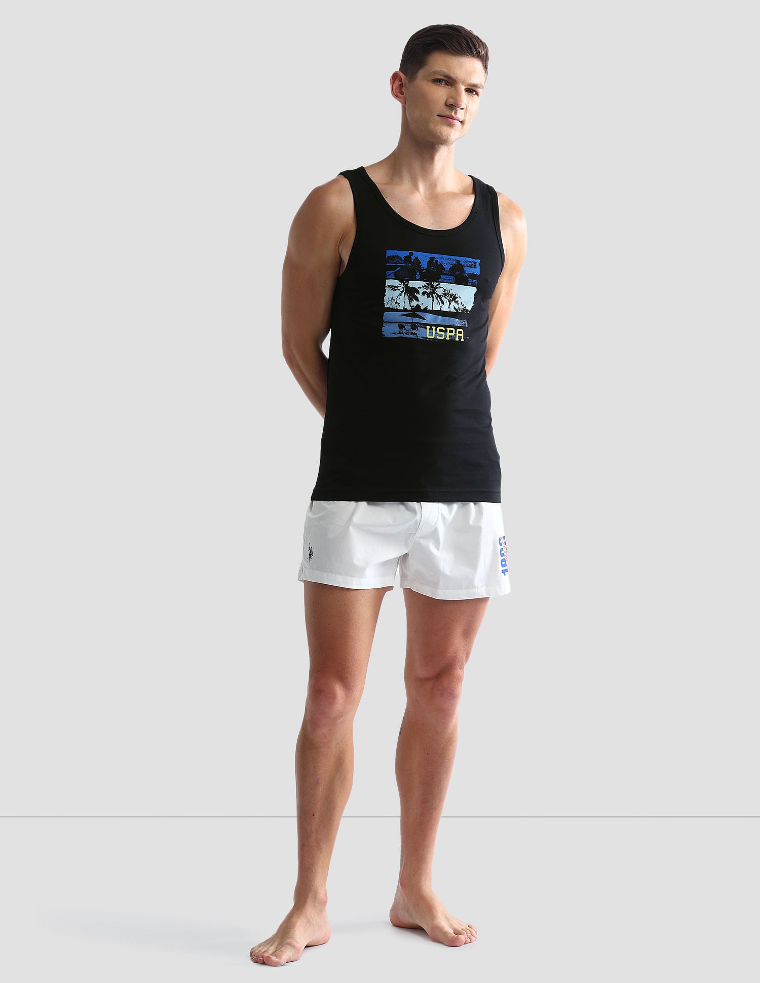 Graphic Print Cotton OEV02 Vest - Pack Of 1 Black - U.S. POLO ASSN. | Large