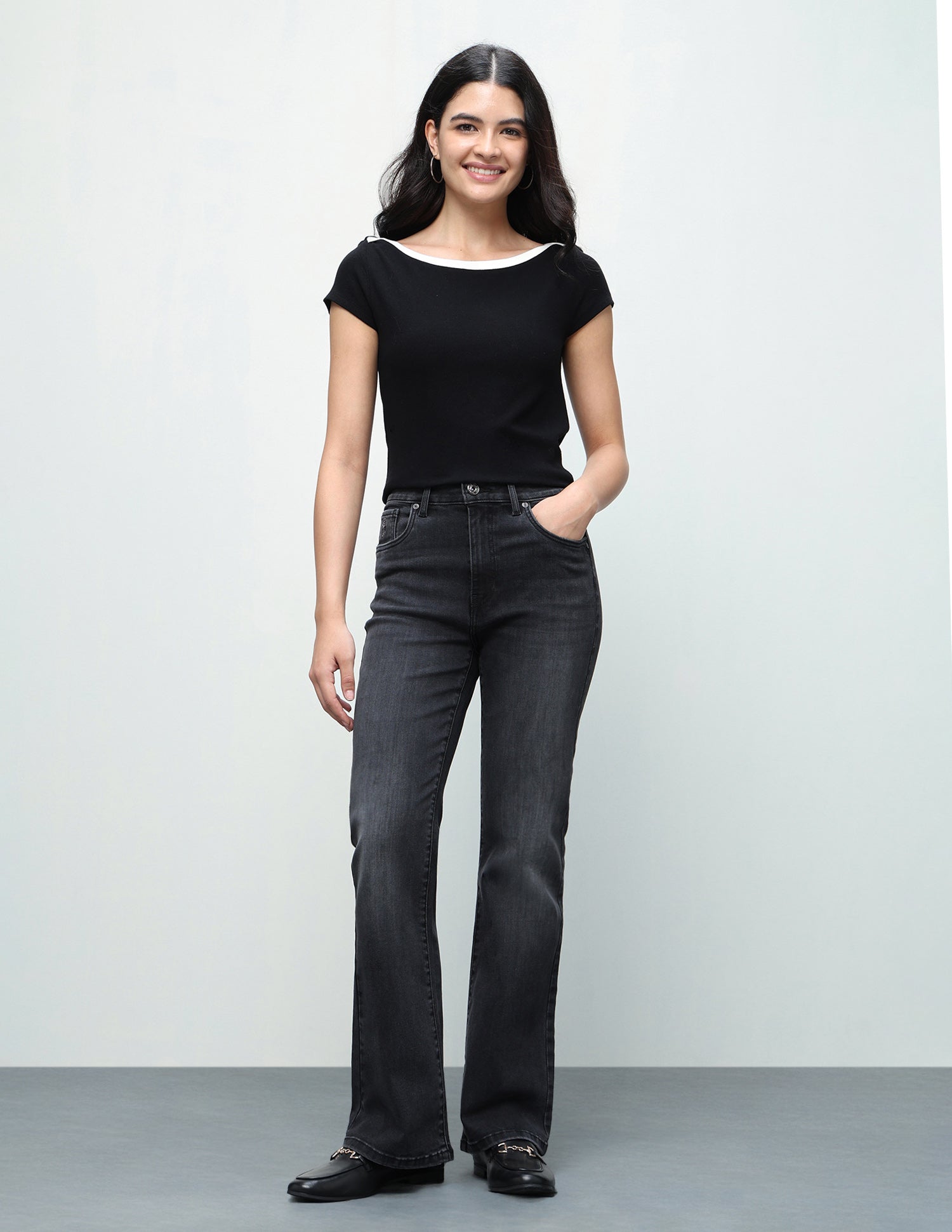 Bootcut Fit Grey Jeans Dark Grey - U.S. Polo Assn. India | Large