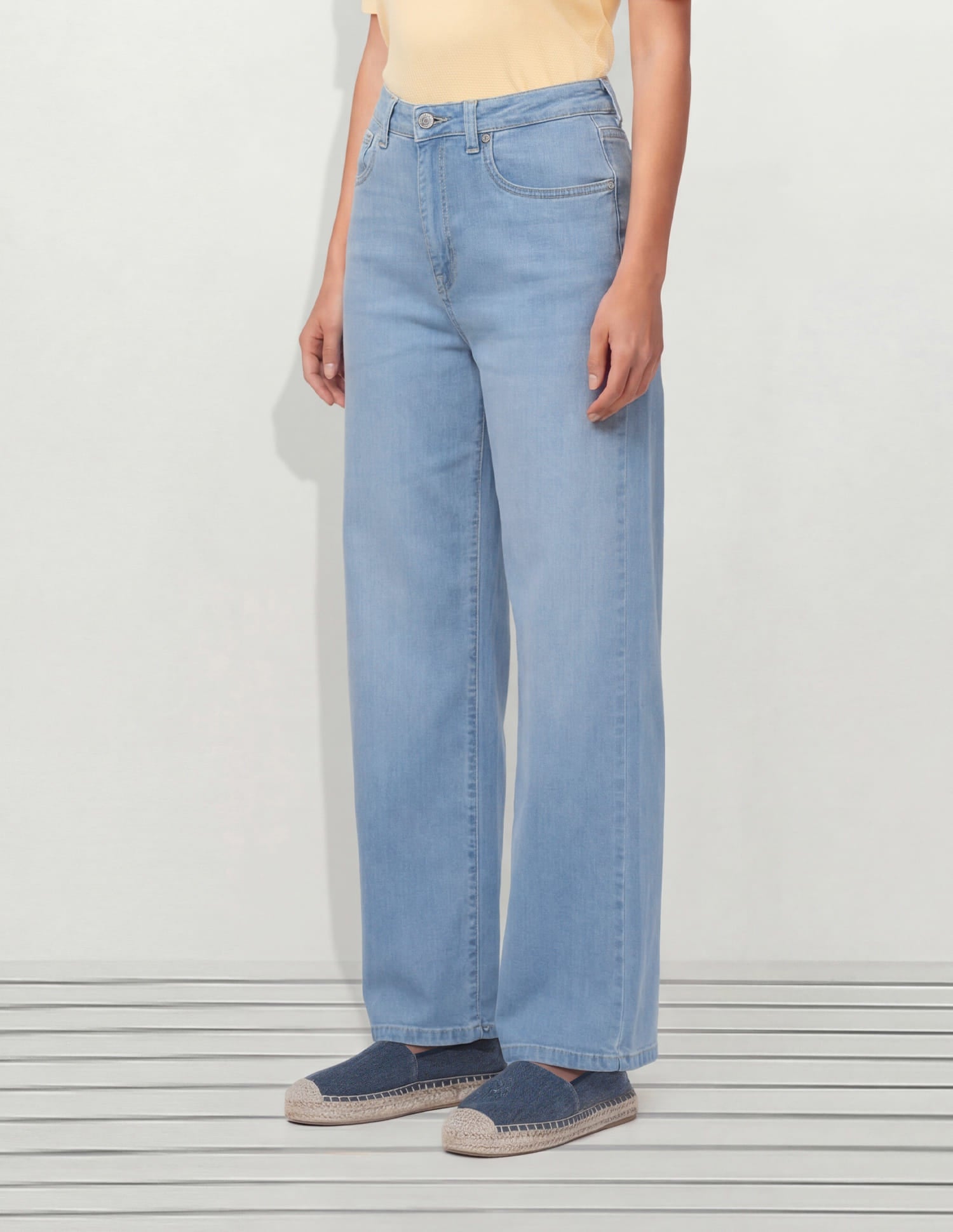 High Rise Wide Leg Fit Jeans Blue - U.S. Polo Assn. India | Large