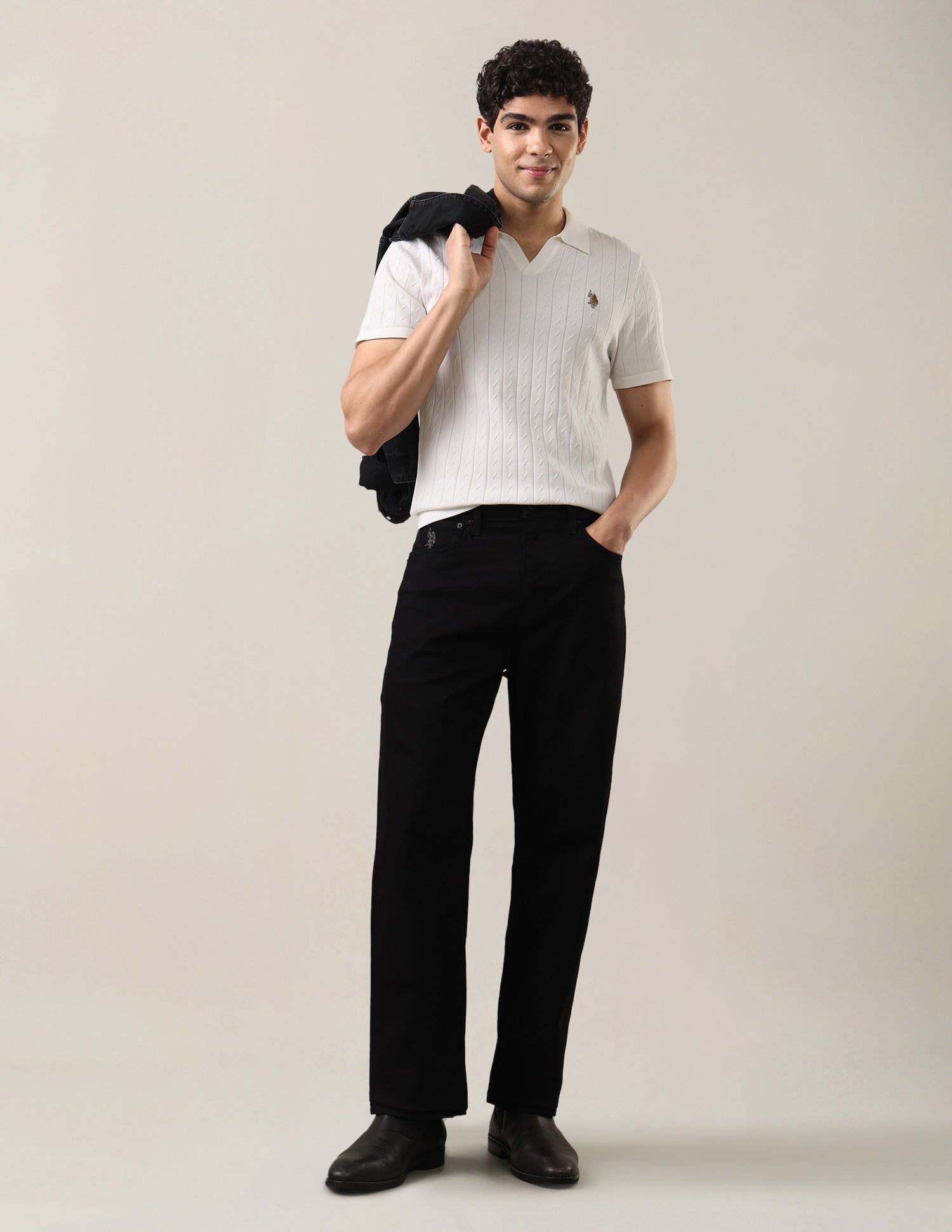 Logan Loose Straight Fit Black Jeans Black - U.S. Polo Assn. India | Large