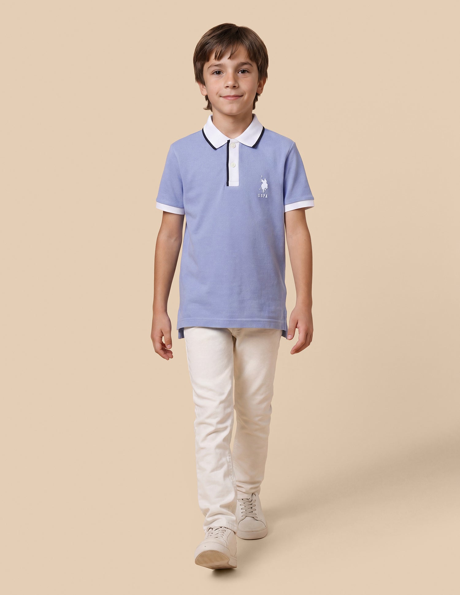 Solid Regular Fit Polo Shirt Blue - U.S. Polo Assn. India | Large