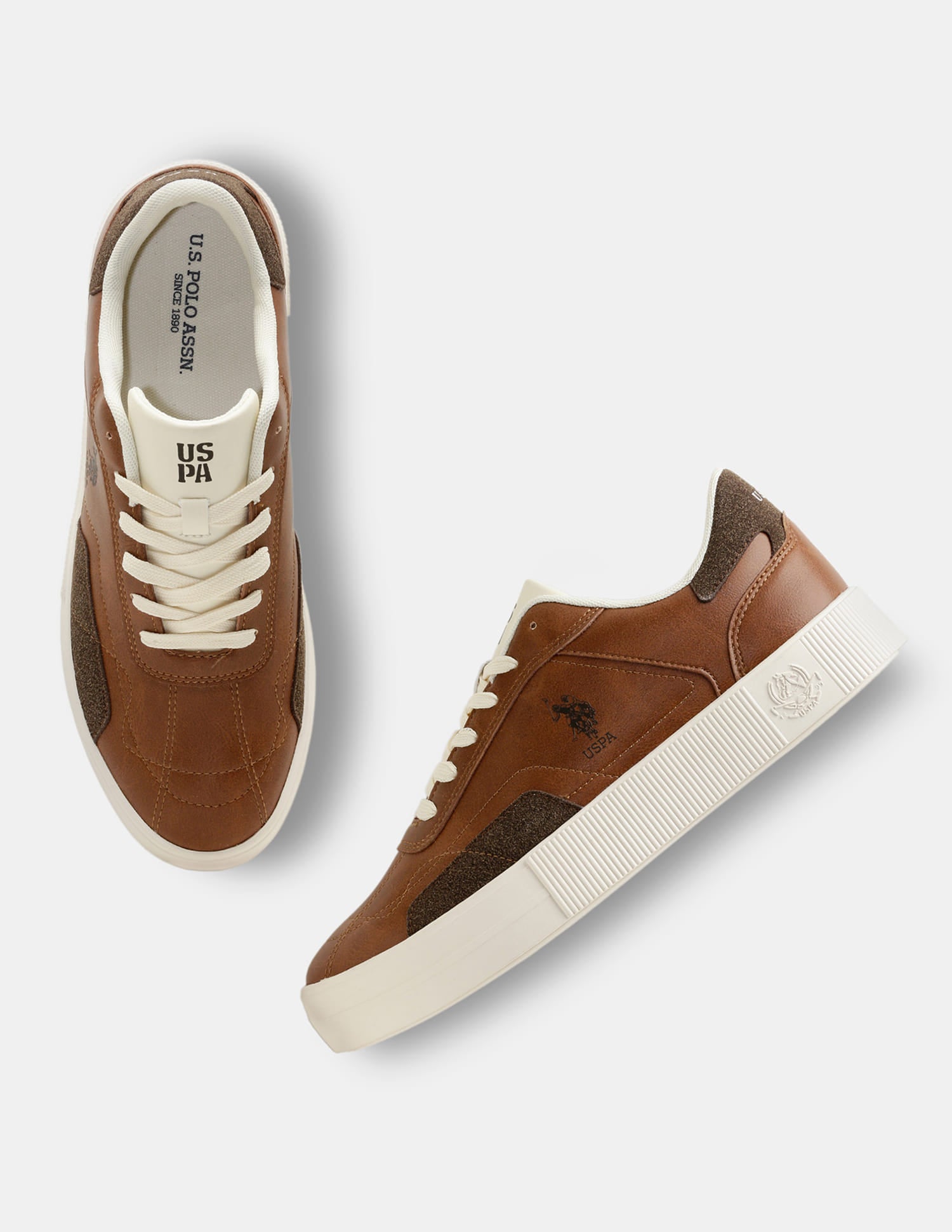 Men Zyron Round Toe Sneakers Tan - U.S. Polo Assn. India | Large